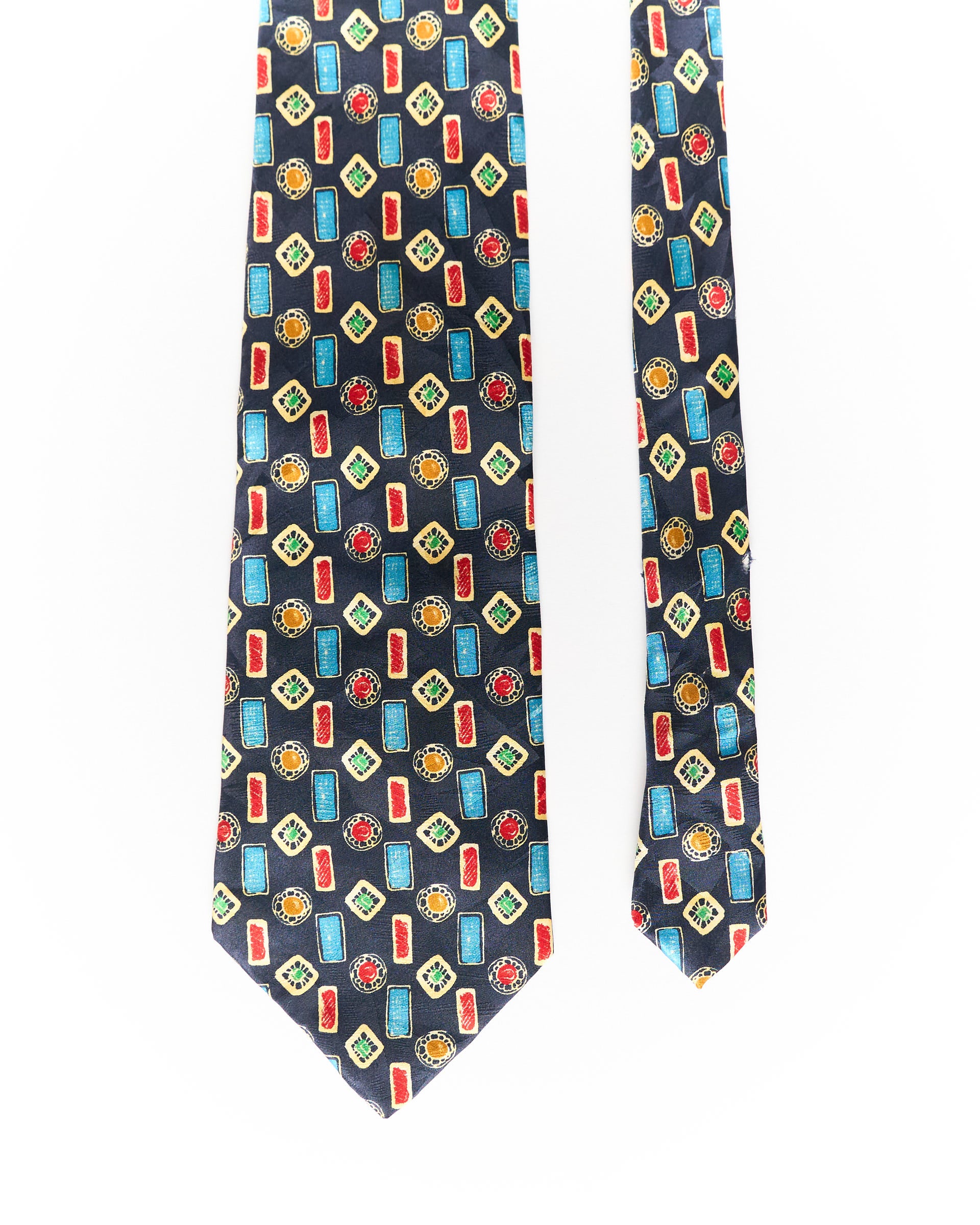 Obvious Navy Vintage Hand Made Silk Tie