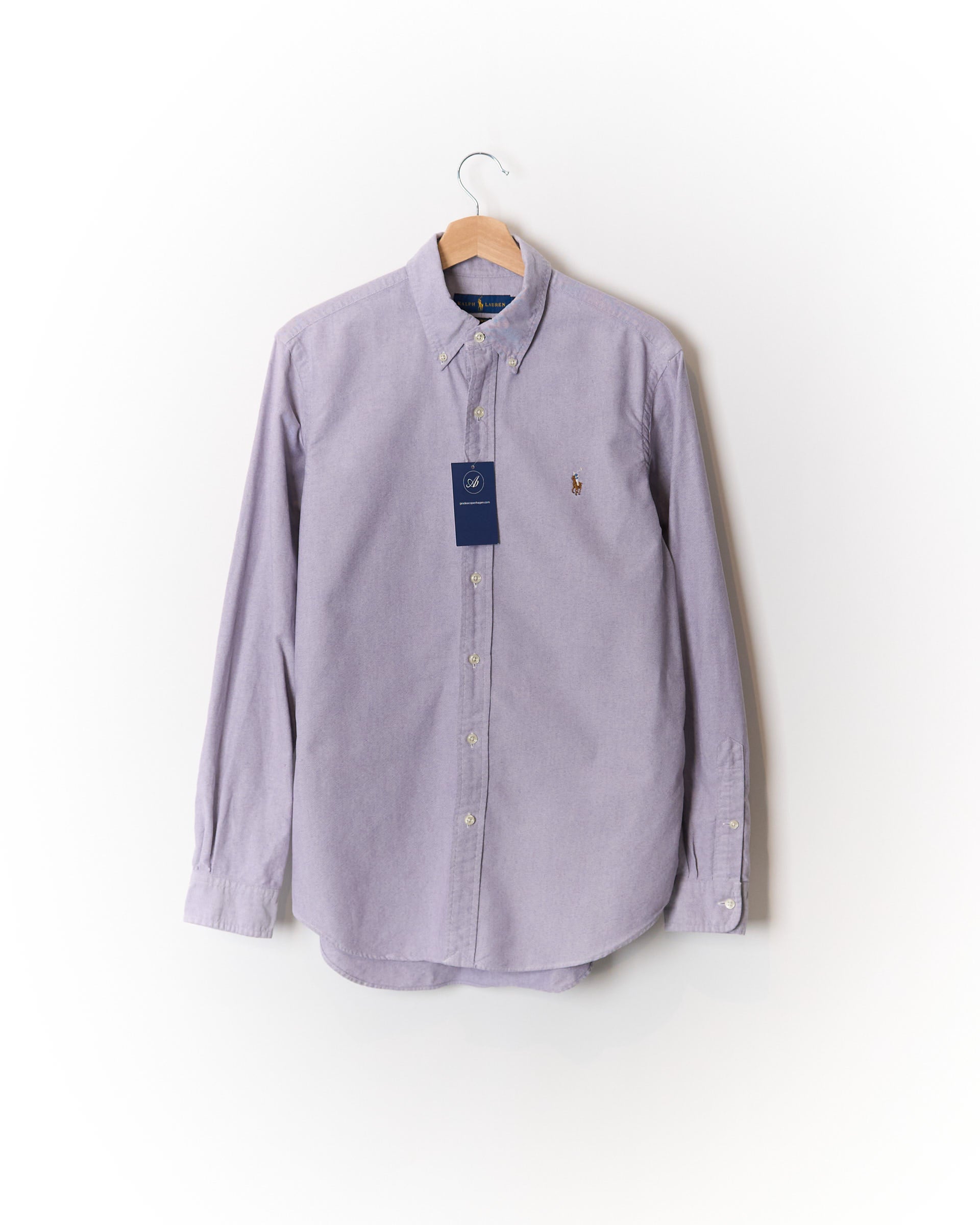 Ralph Lauren Light Grey Slim Fit Button Down Cotton Shirt