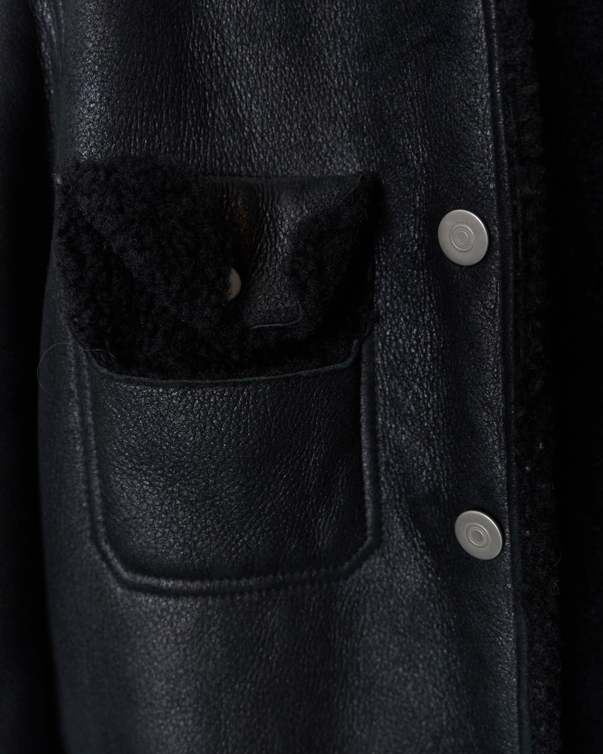 Maison Margiela Black Lamb Shearling Leather Jacket
