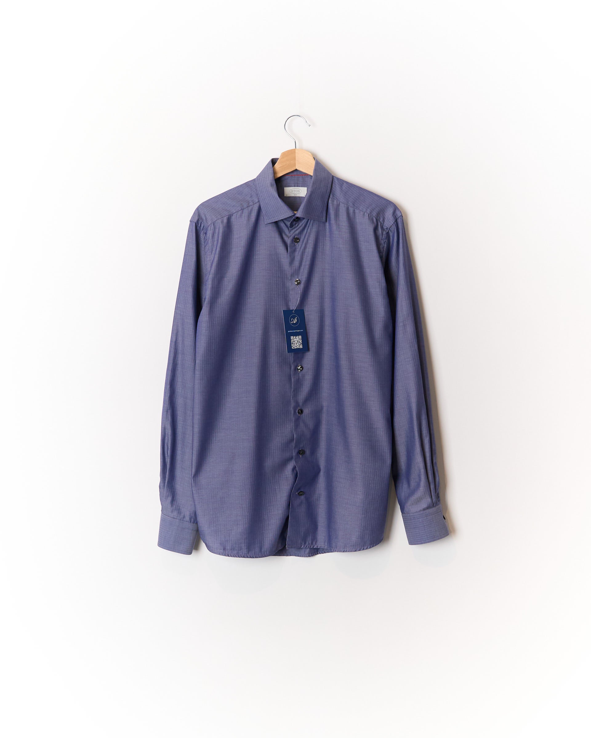 Eton Blue Slim Cotton Shirt