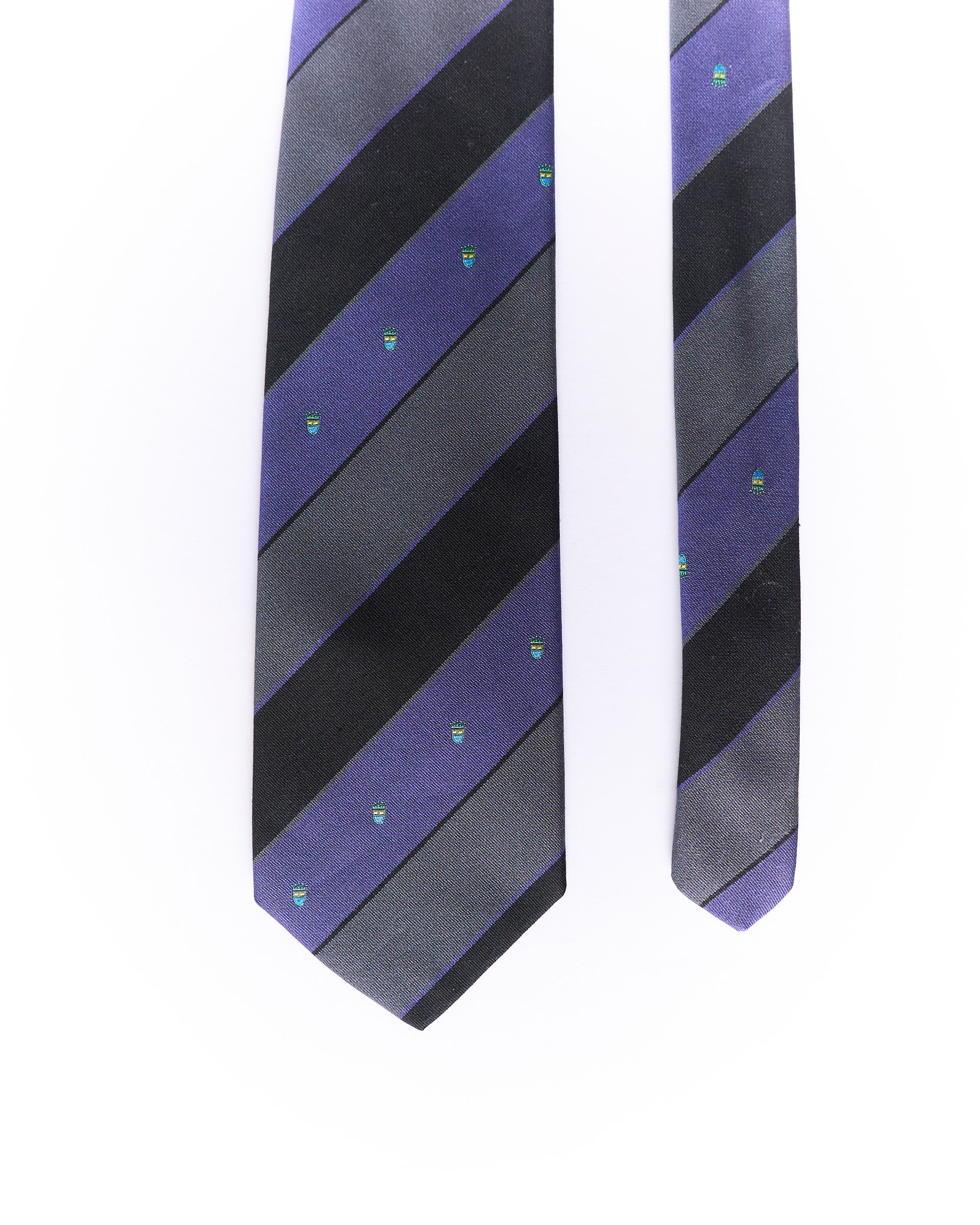 Michaelis Purple and Dark Grey Striped Silk Tie