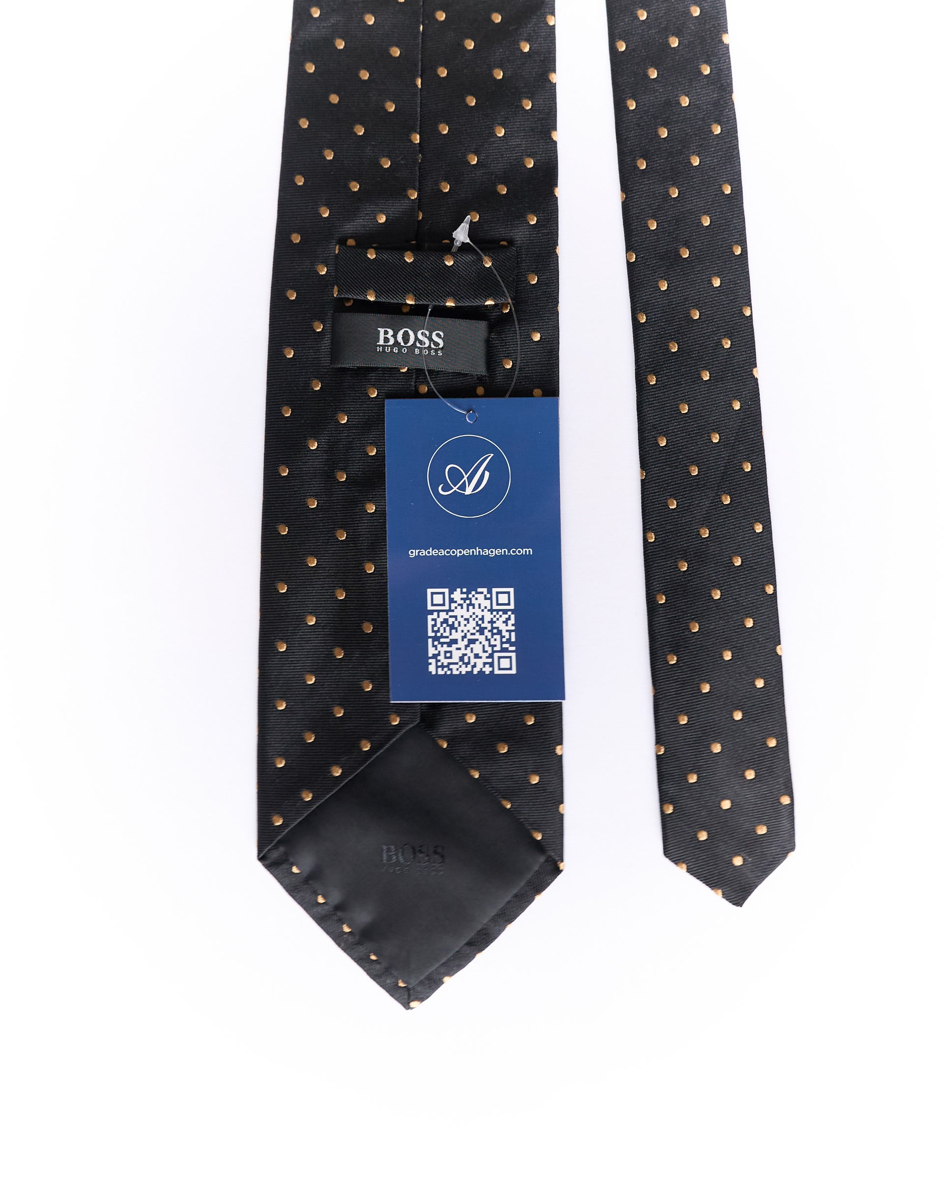 Hugo Boss Black and Beige Dotted Silk Tie
