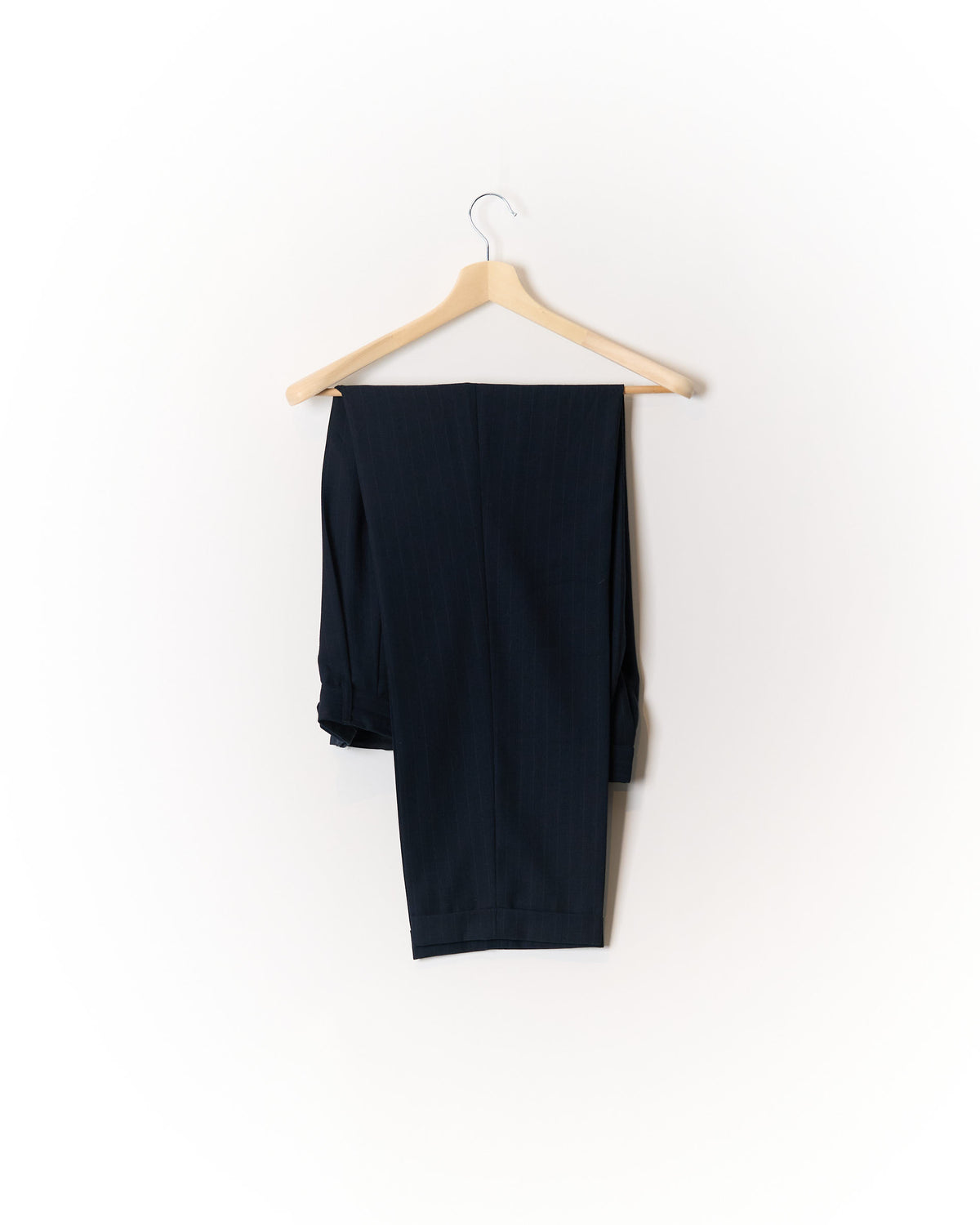 Panzano Navy Pinstripe Double Breasted Straight Leg Wool Suit