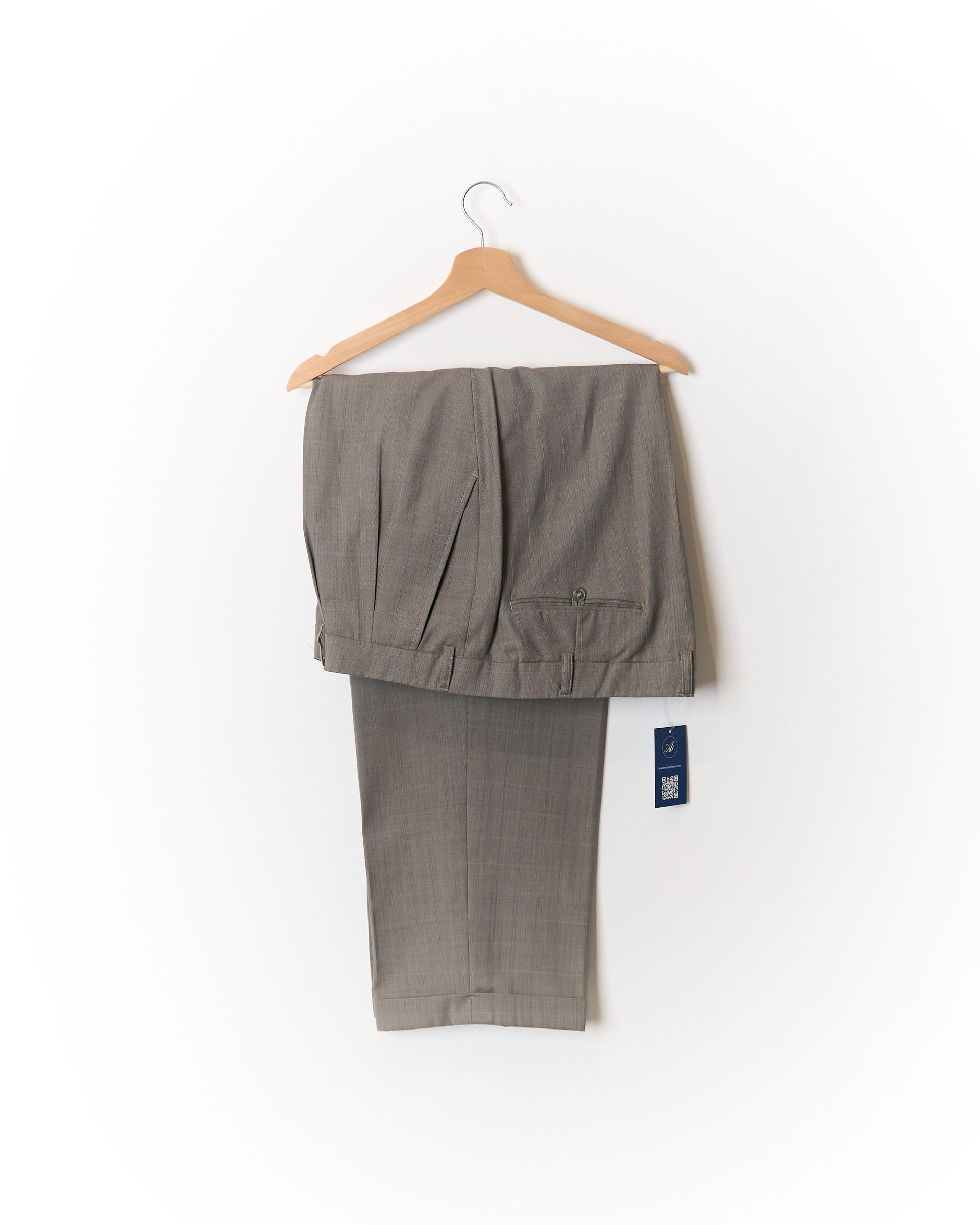Dark Grey Checkered Straight Leg Dress Pant