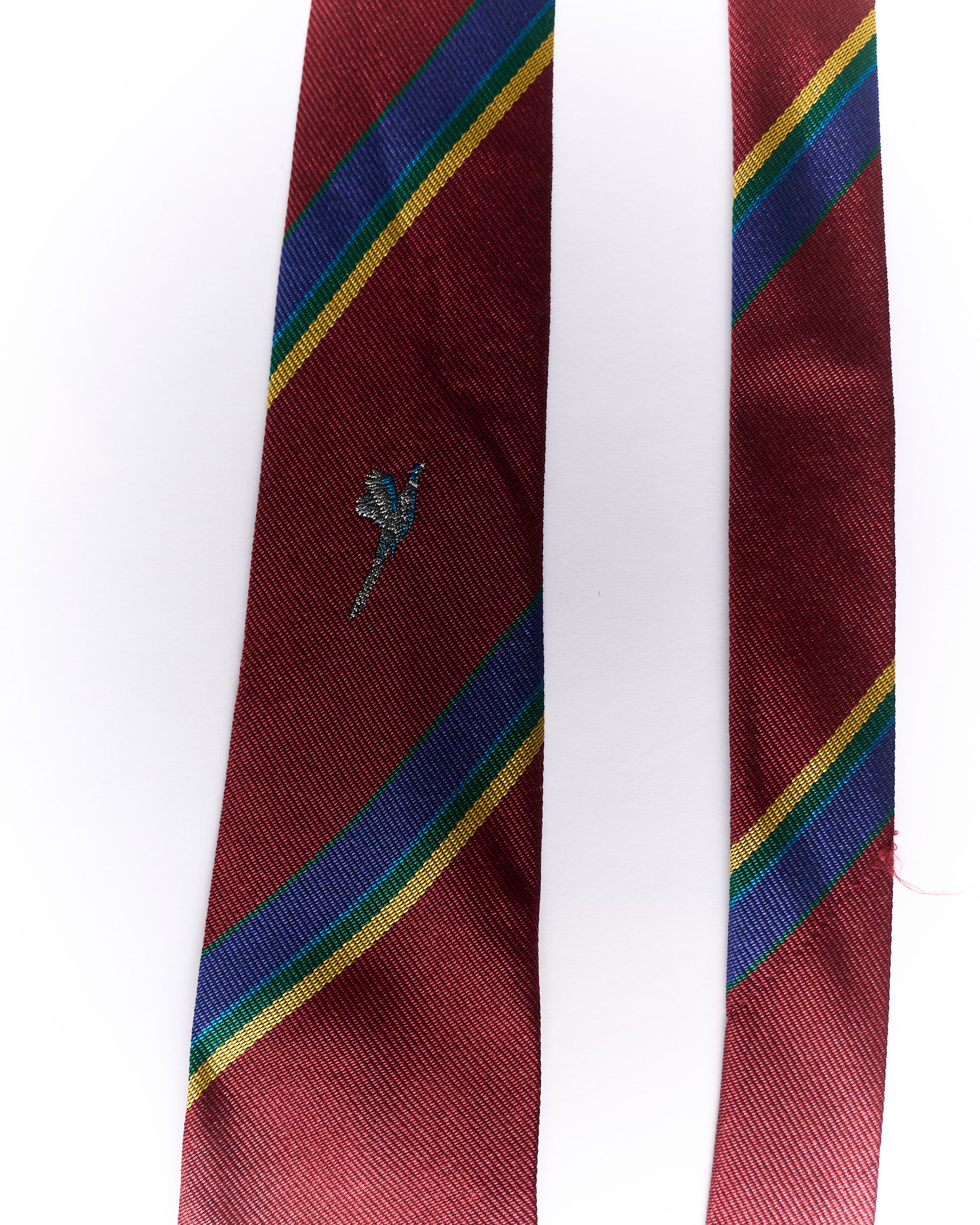 Gant Red, Blue, Yellow and Green Striped Dog Crest Silk Tie