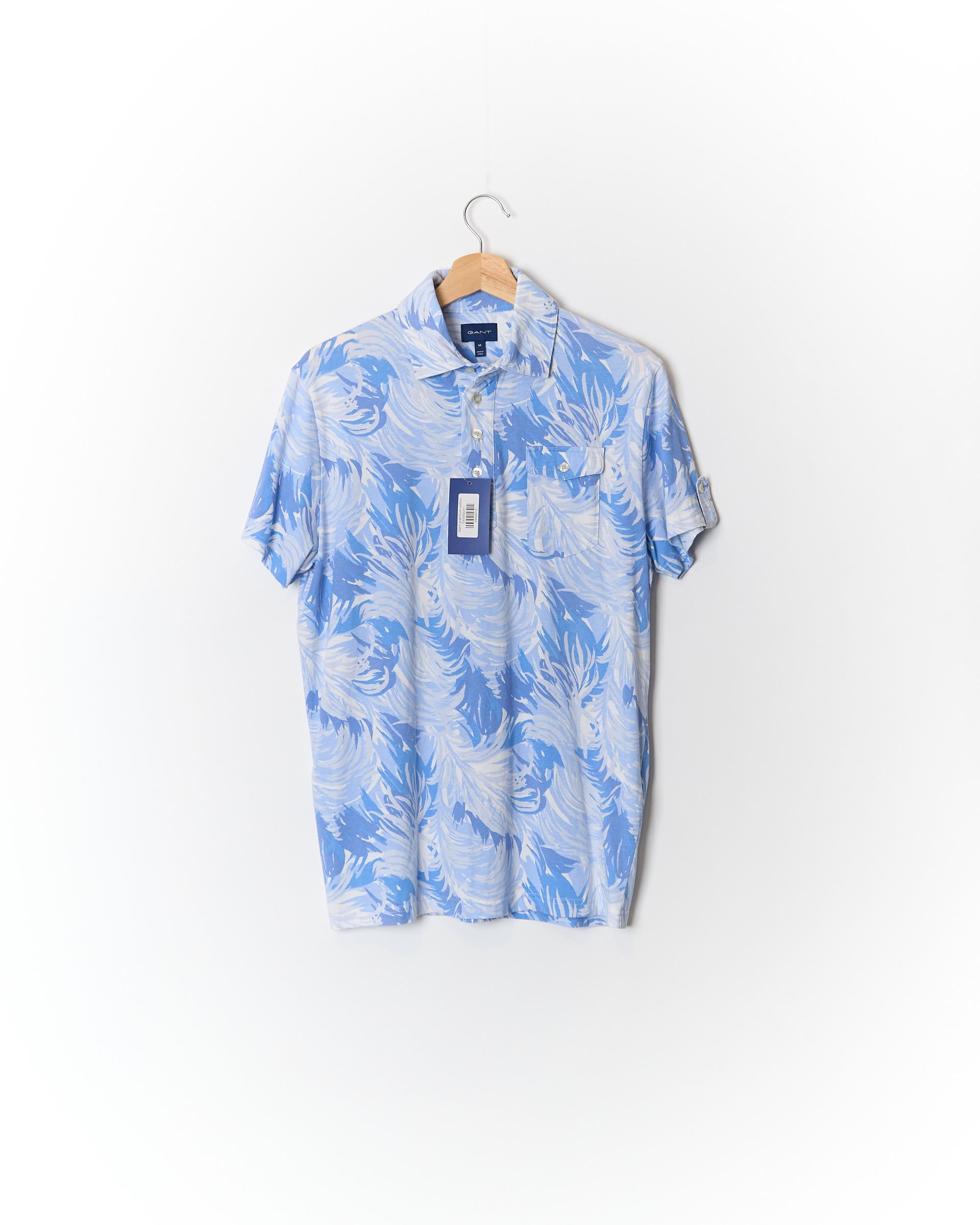 Gant Light Blue Flower Leaf Polo Shirt