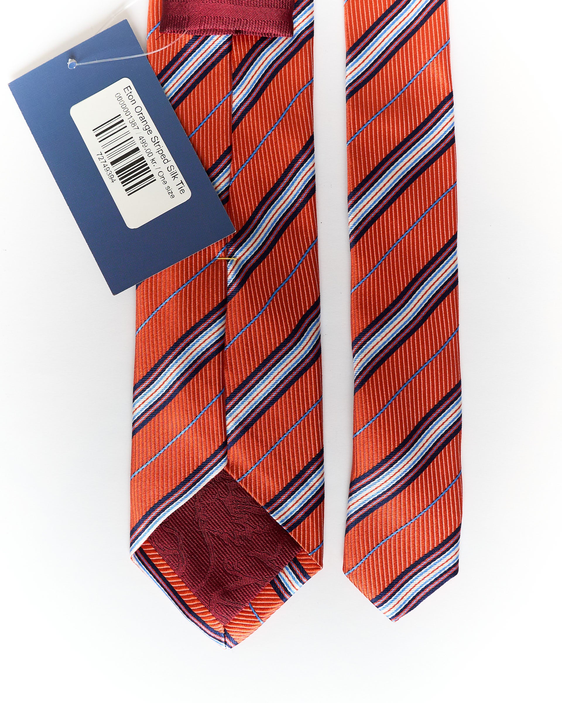 Eton Orange Striped Silk Tie