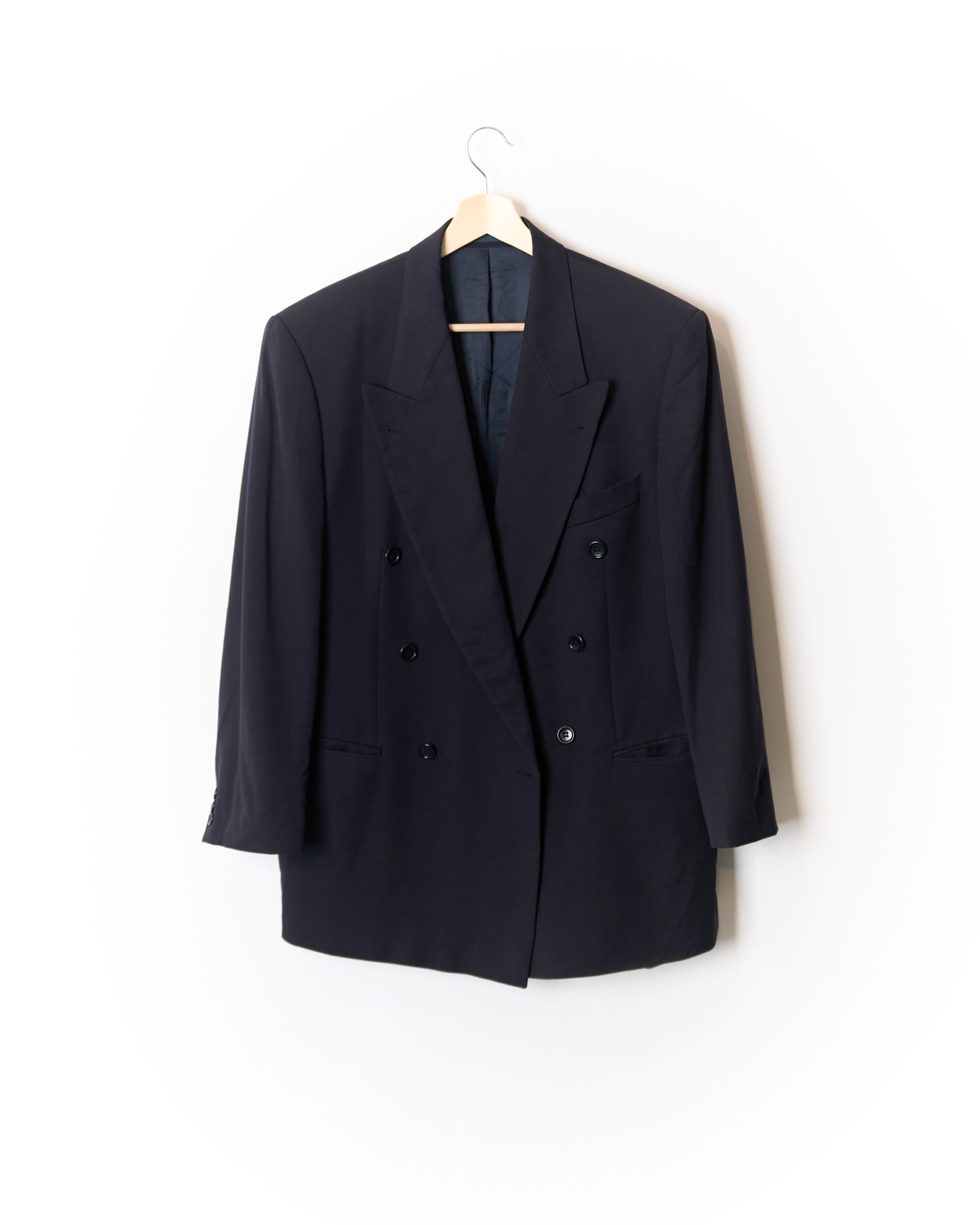 Hugo Boss Navy Double Breasted Zeus Wool Blazer