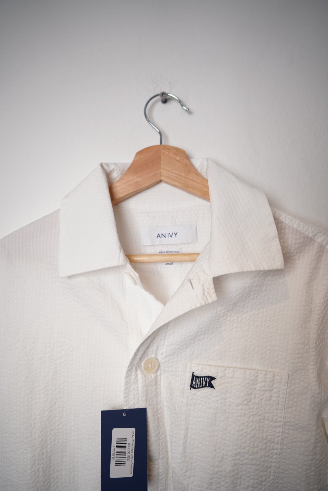 An Ivy White Logo Cotton Overshirt