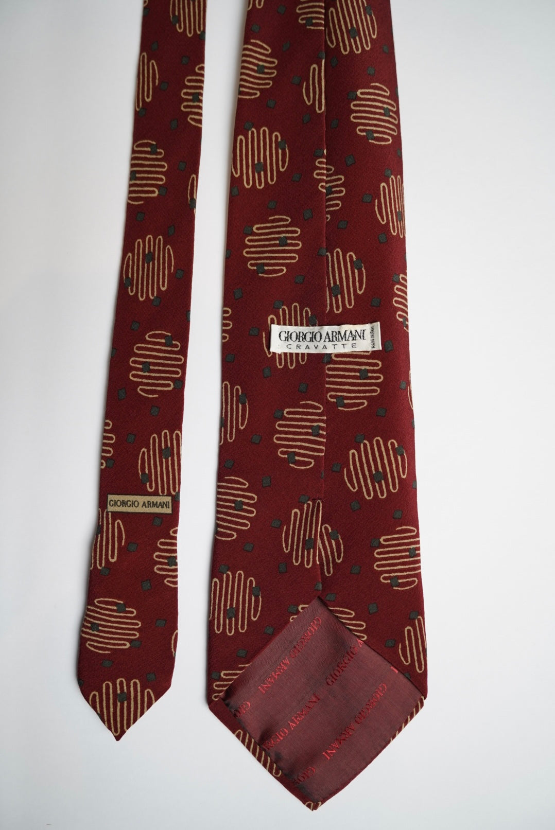 Giorgio Armani Red Dotted Silk Tie