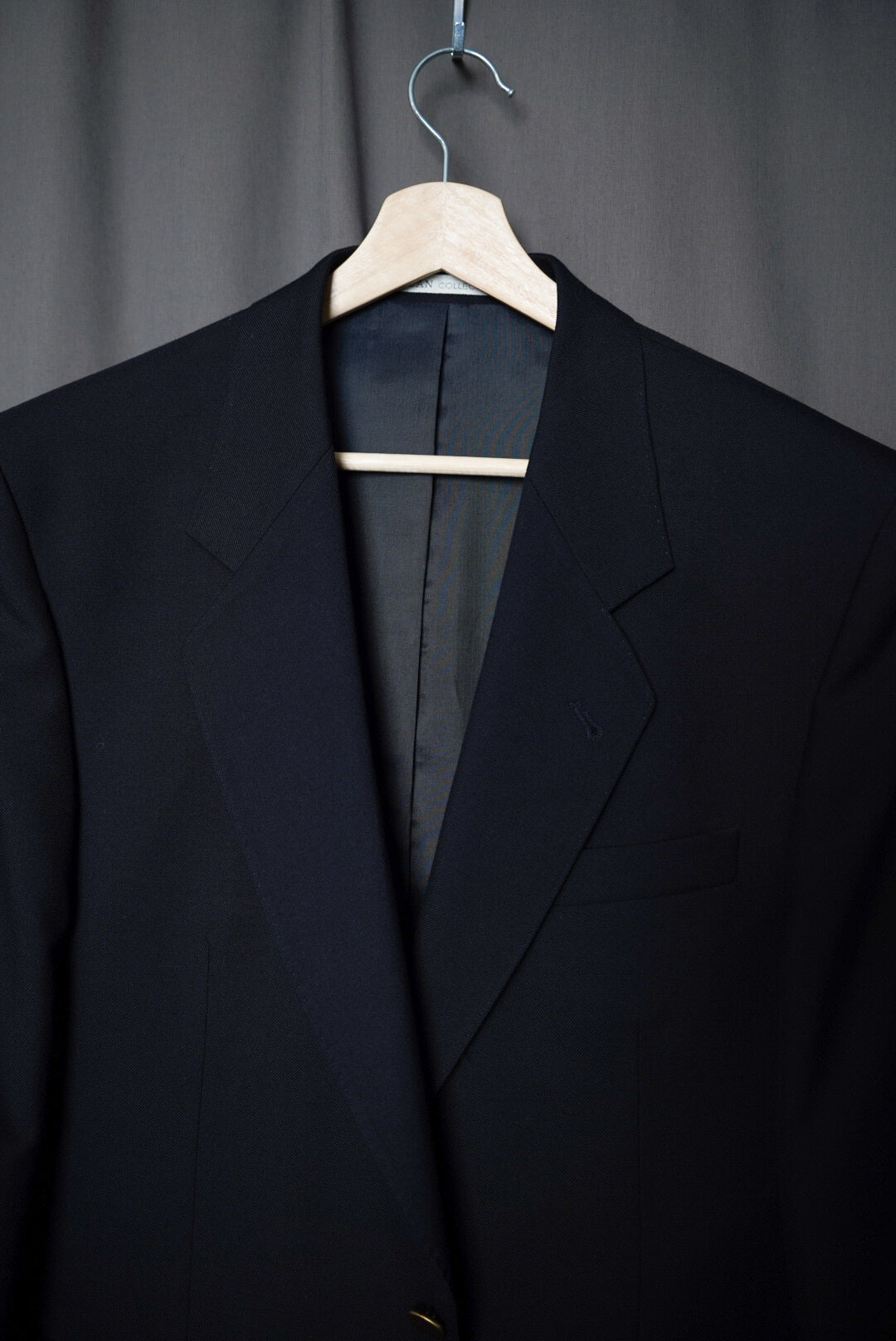 Scan Collection Navy Wool Gold Button Blazer