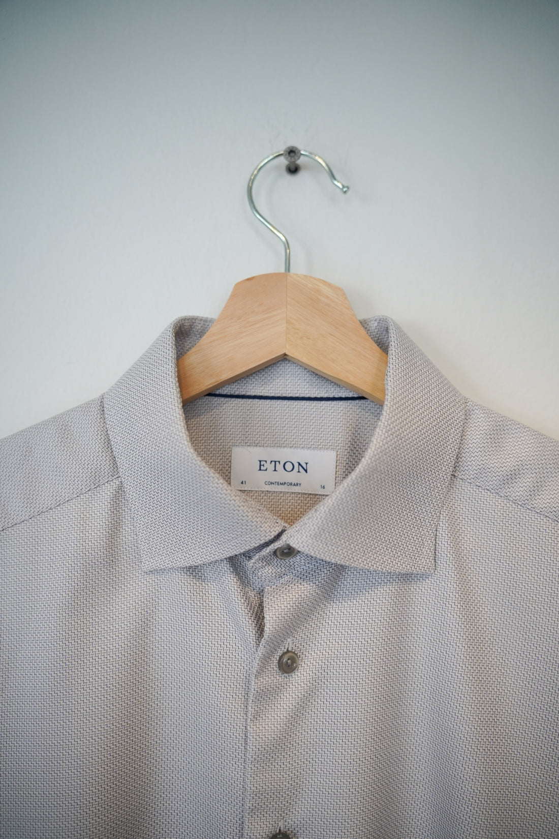 Eton Gray Checkered Contemporary Shirt