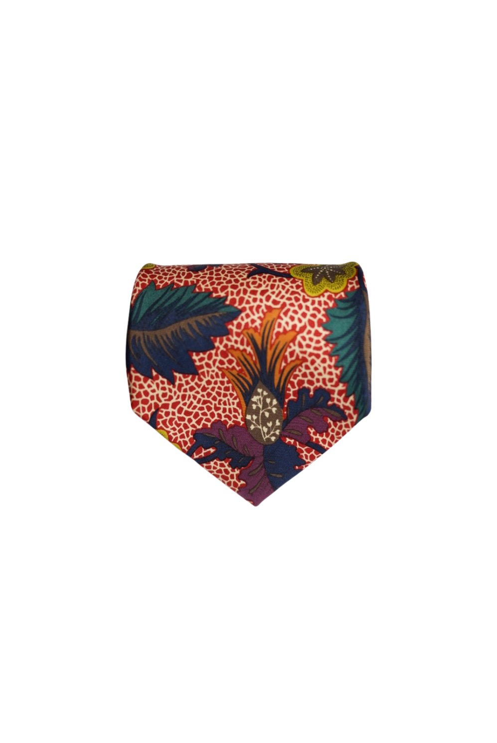 Hugo Boss Red and Multicolour Flower Print Silk Tie