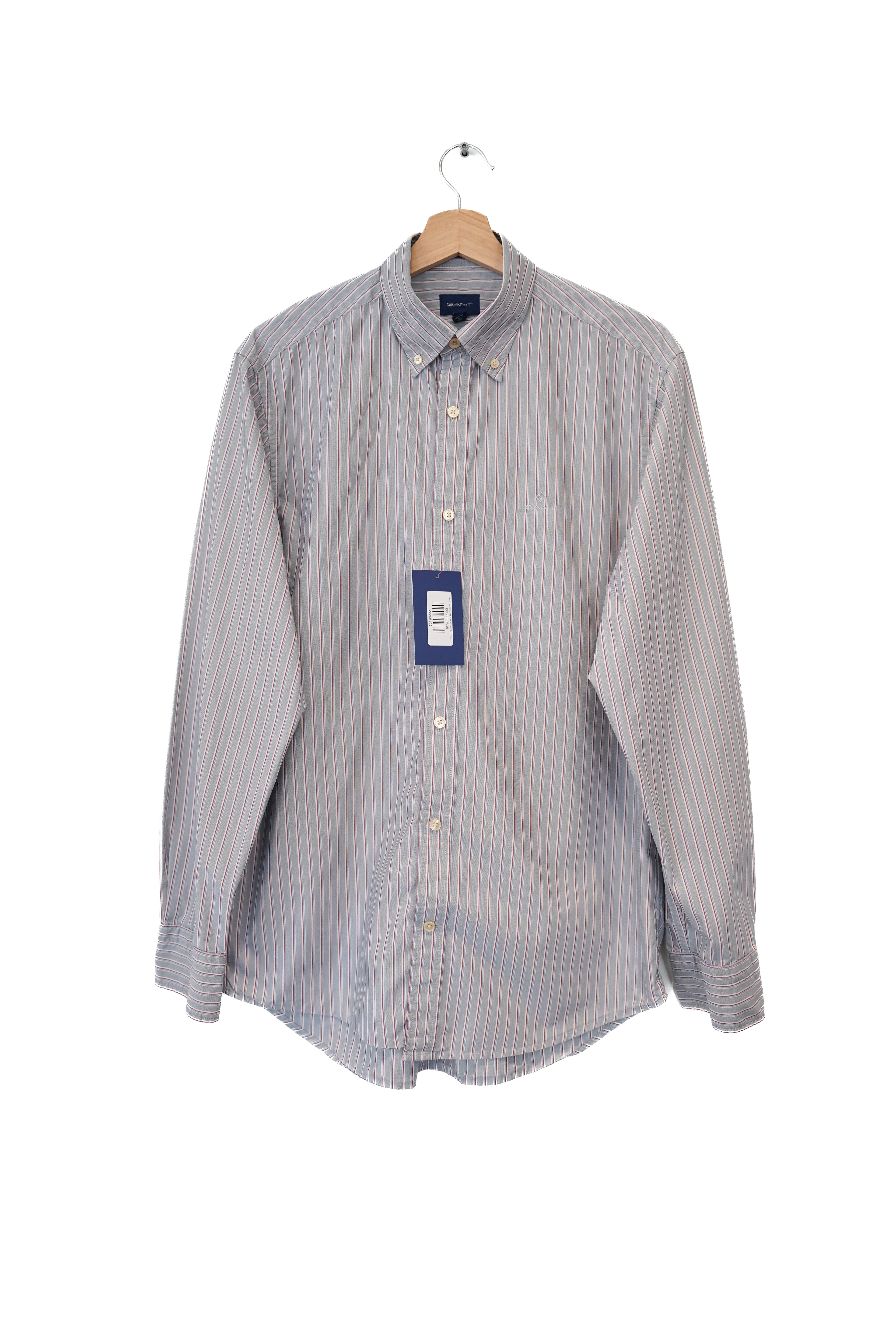 Gant Lightgrey and Red Striped Tech Prep Regular Shirt