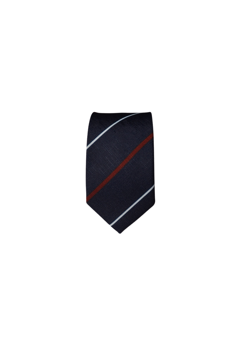 An Ivy Copenhagen Navy Striped Slim Ivy League Cotton Blend Tie
