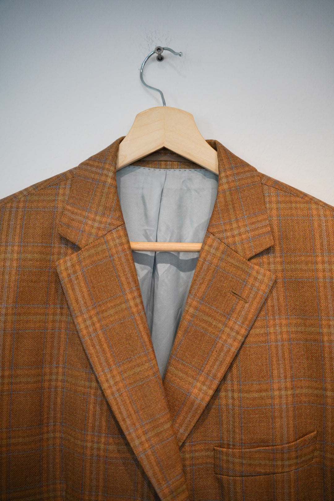 Hugo Boss Brown Checkered Wool Blazer