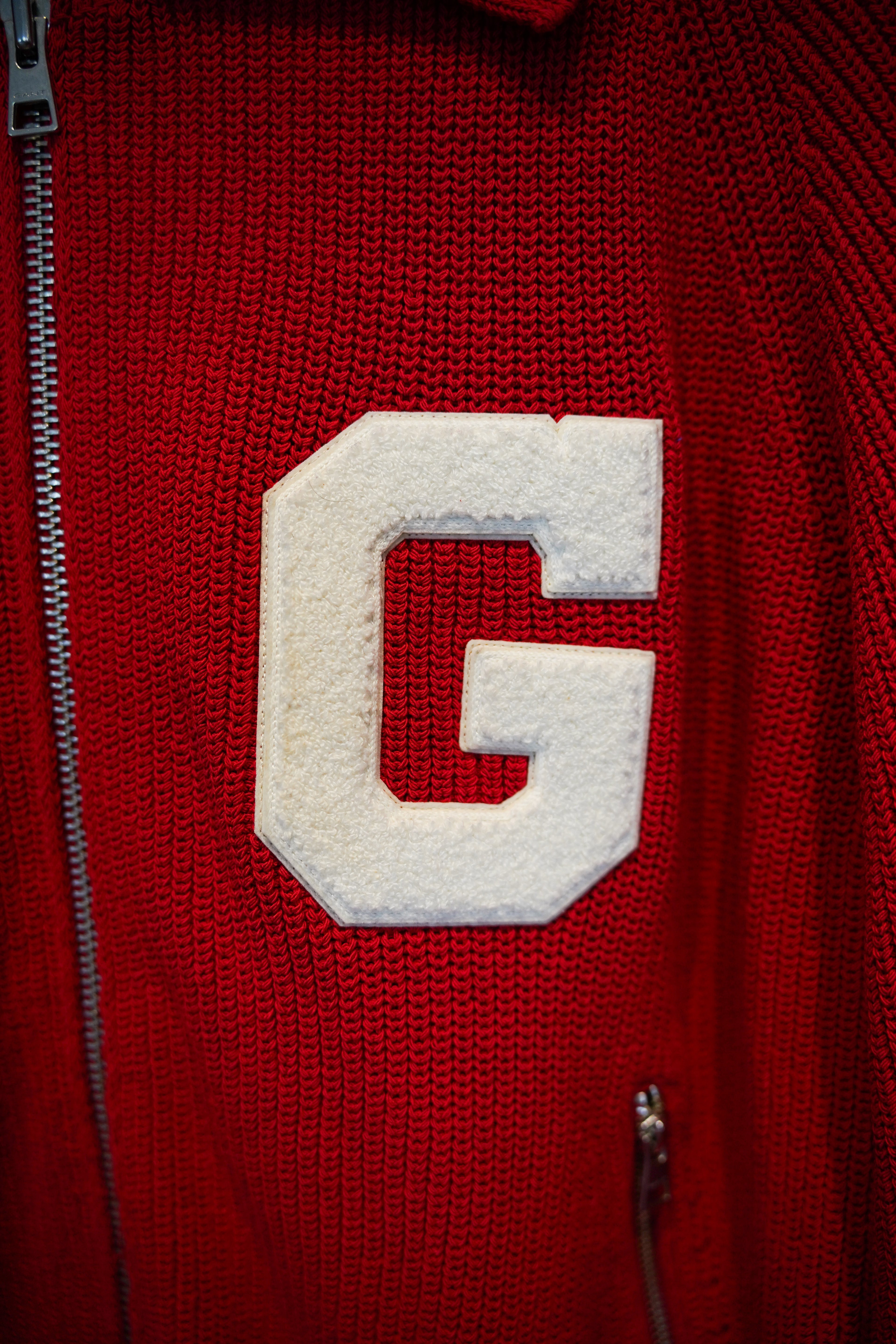 Gant Red Italian Yarn Zip