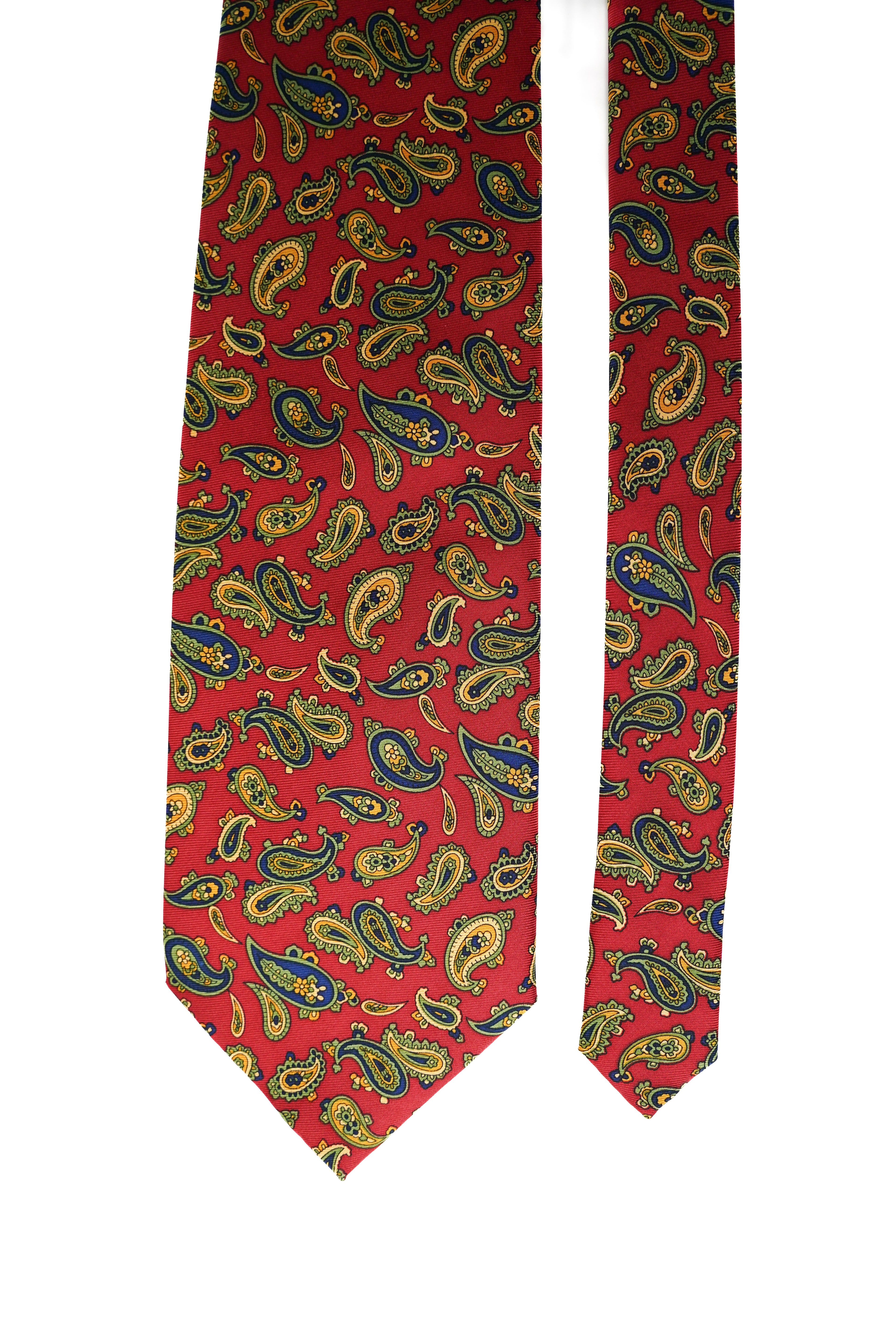 Rote Vintage-Seidenkrawatte mit Paisleymuster
