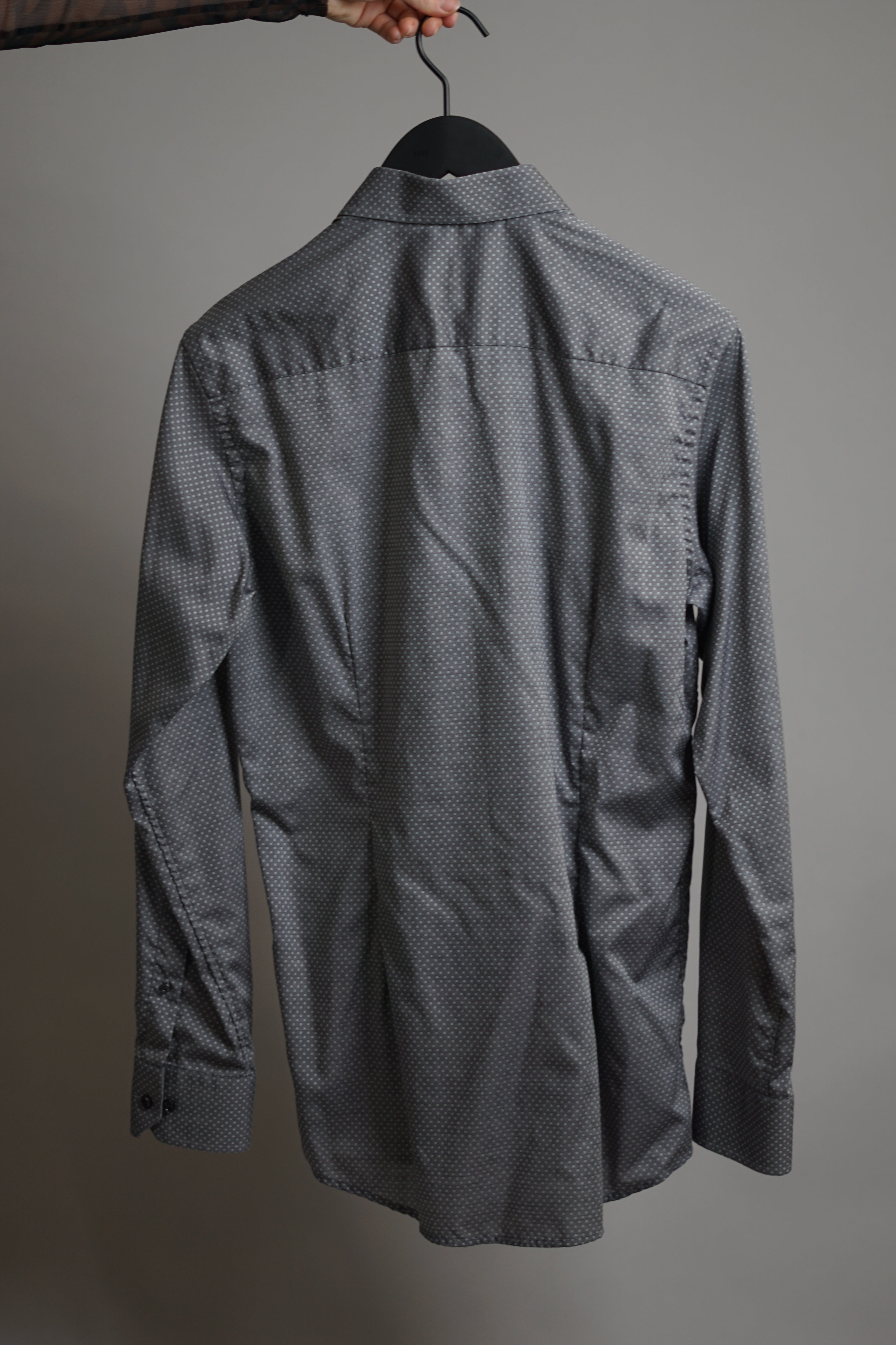 Eton Gray Contemporary White Dotted Shirt