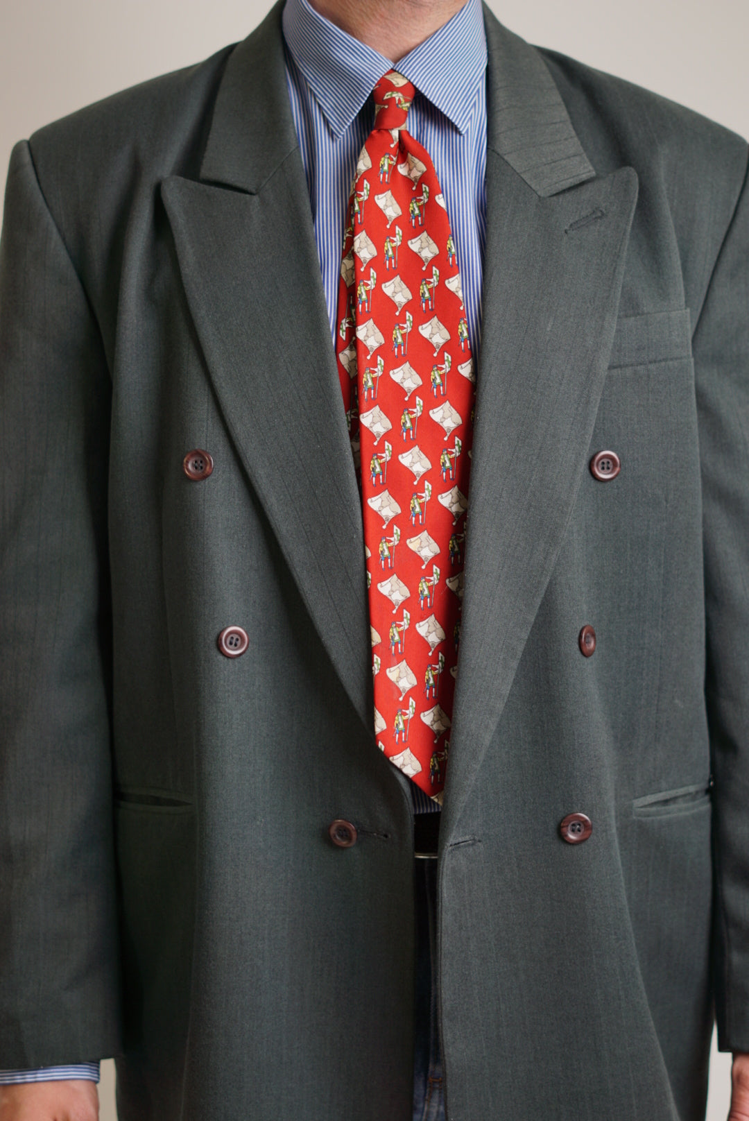 Vintage Darkgrey Double Breasted Blazer