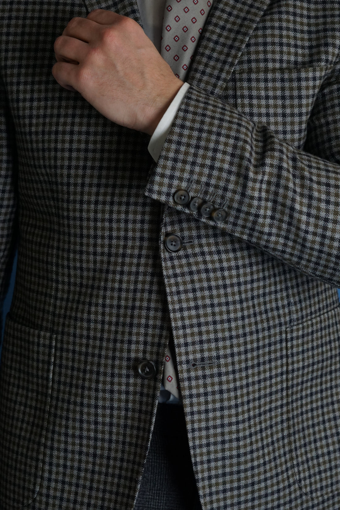 J. Lindeberg Dark Checkered Virgin Wool Blazer