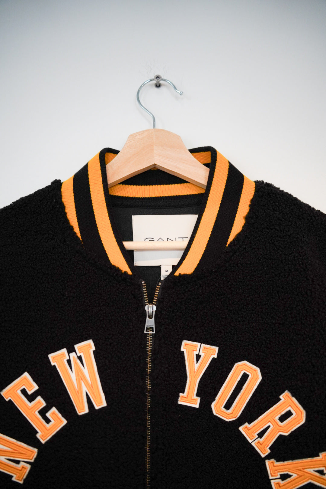 Gant Black and Yellow New York Fleece Varsity Jacket