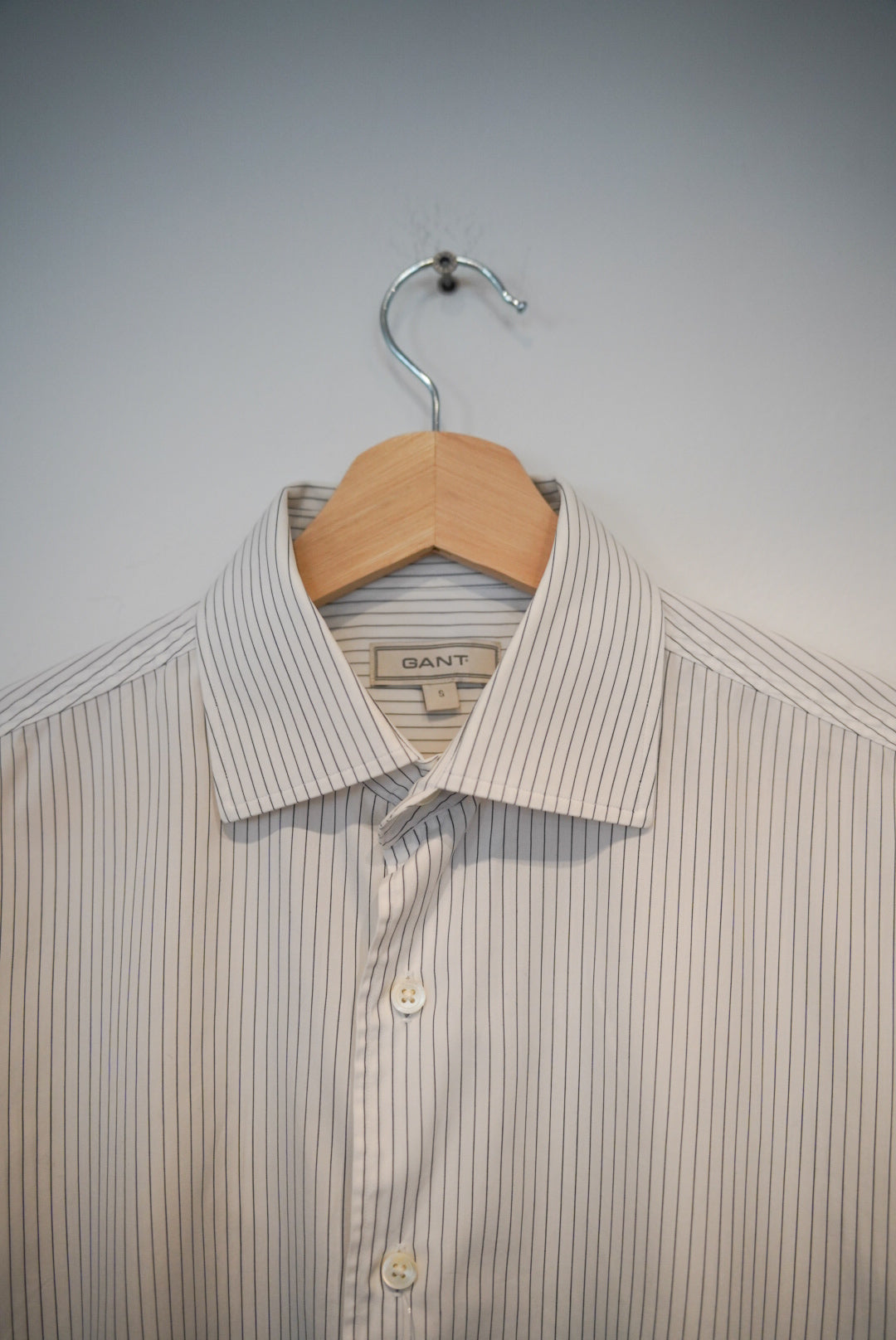 Gant White Striped Regular Fit Two Ply 140&
