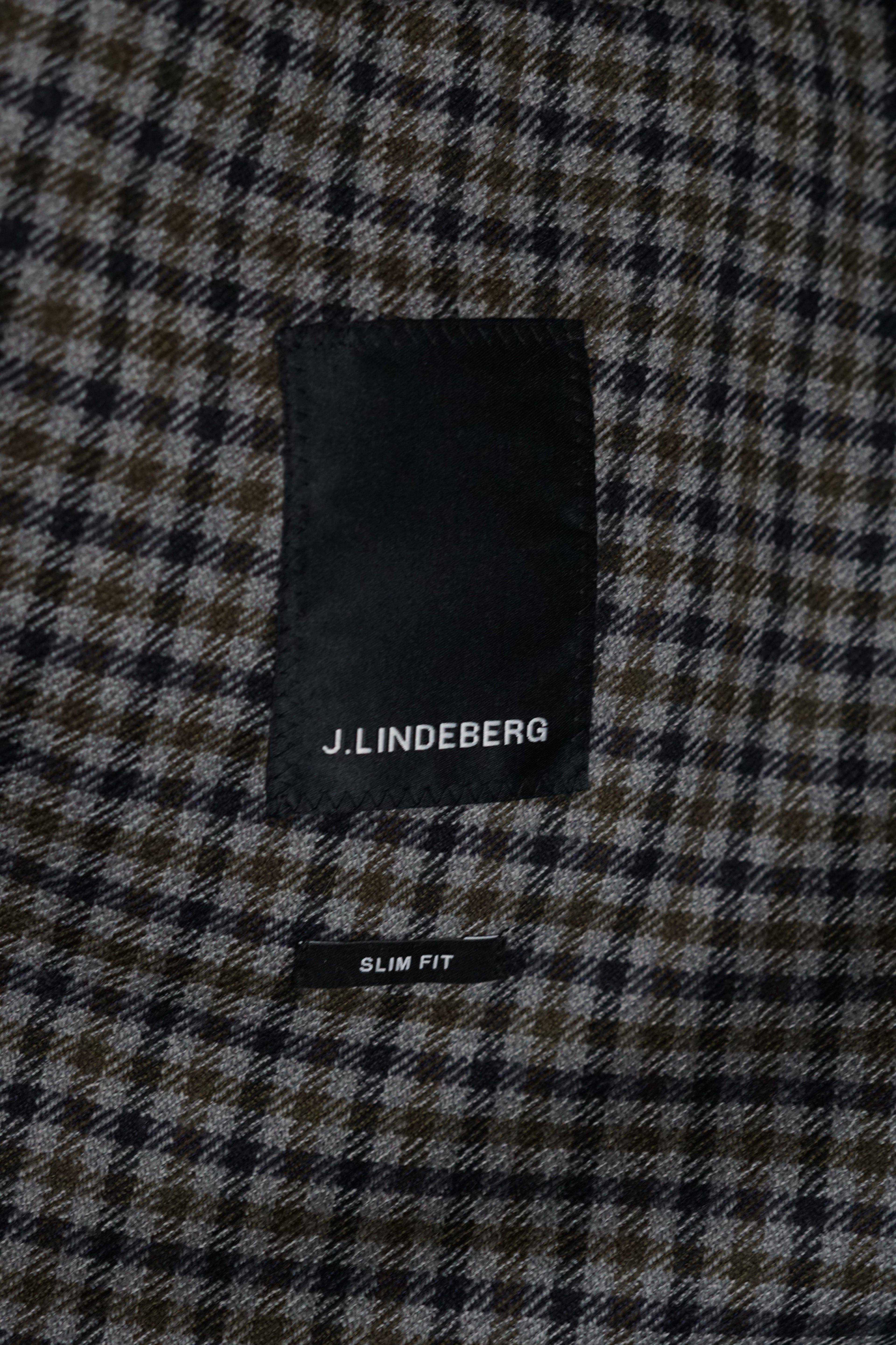 J. Lindeberg Dark Checkered Virgin Wool Blazer