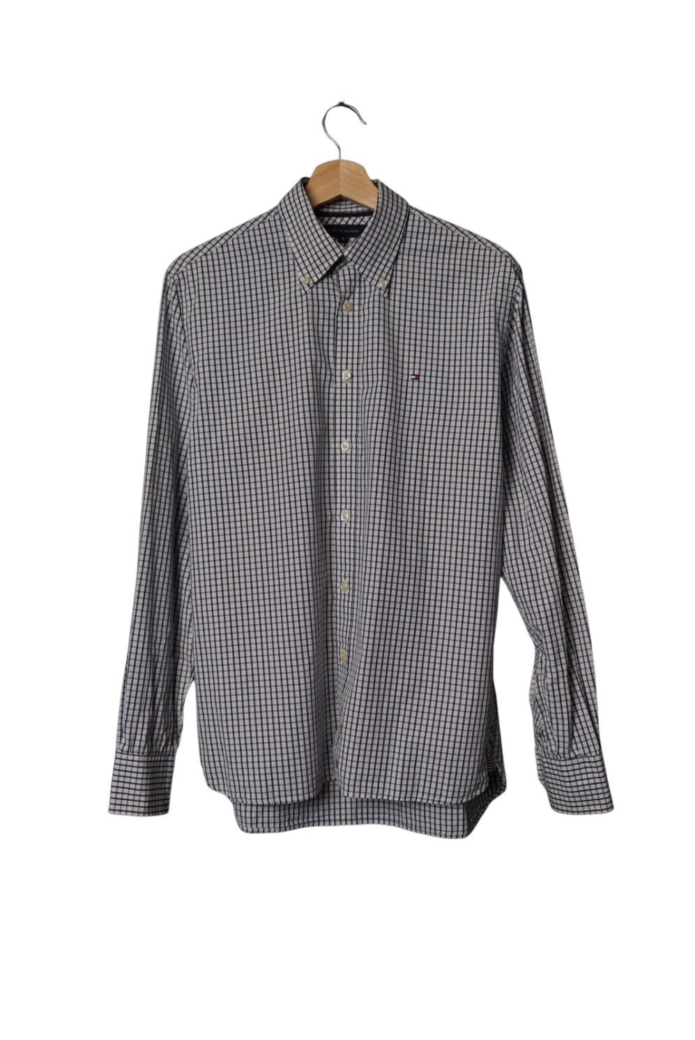 Tommy Hilfiger Navy and White Checkered 80&