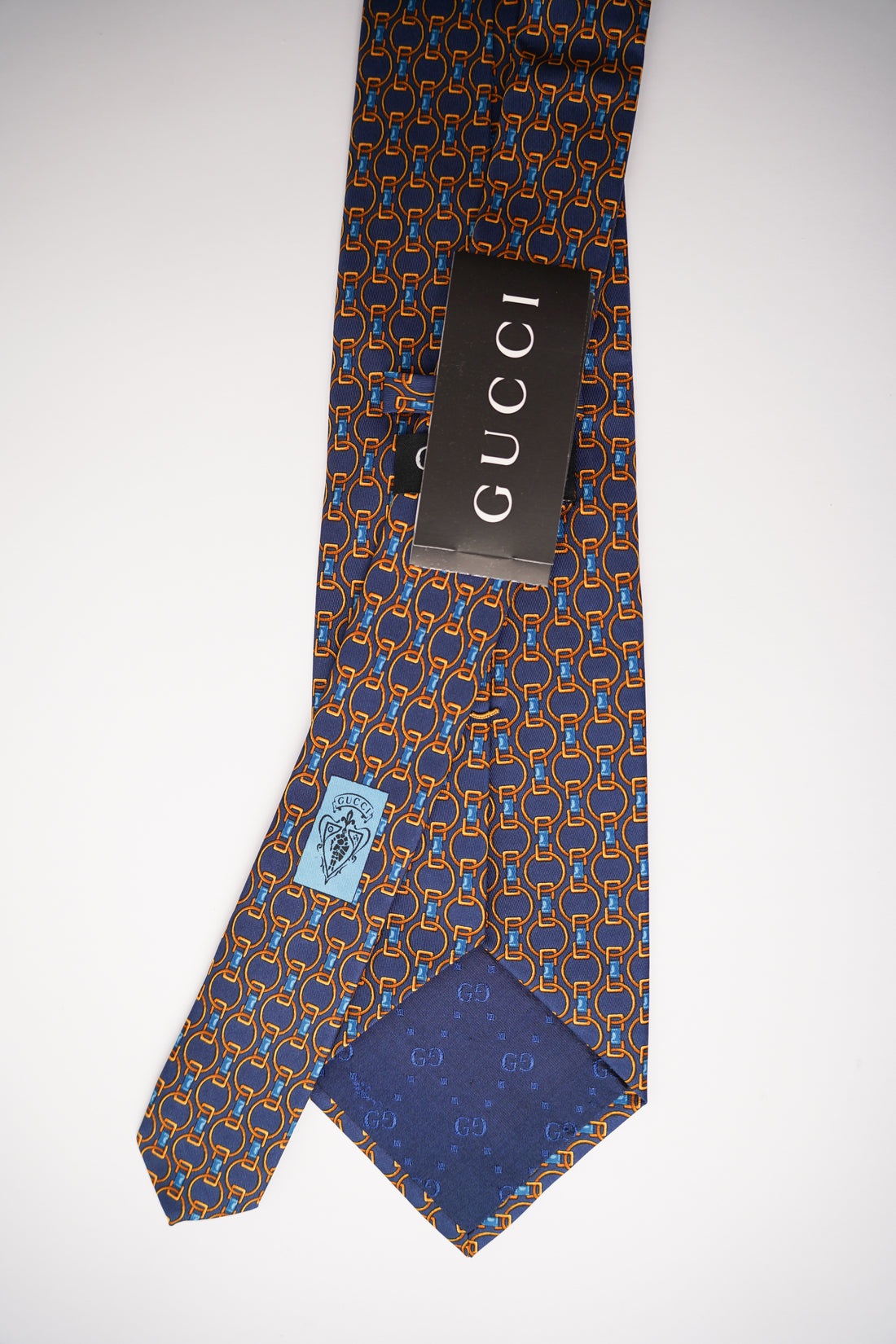 Gucci Navy Chain Silk Tie