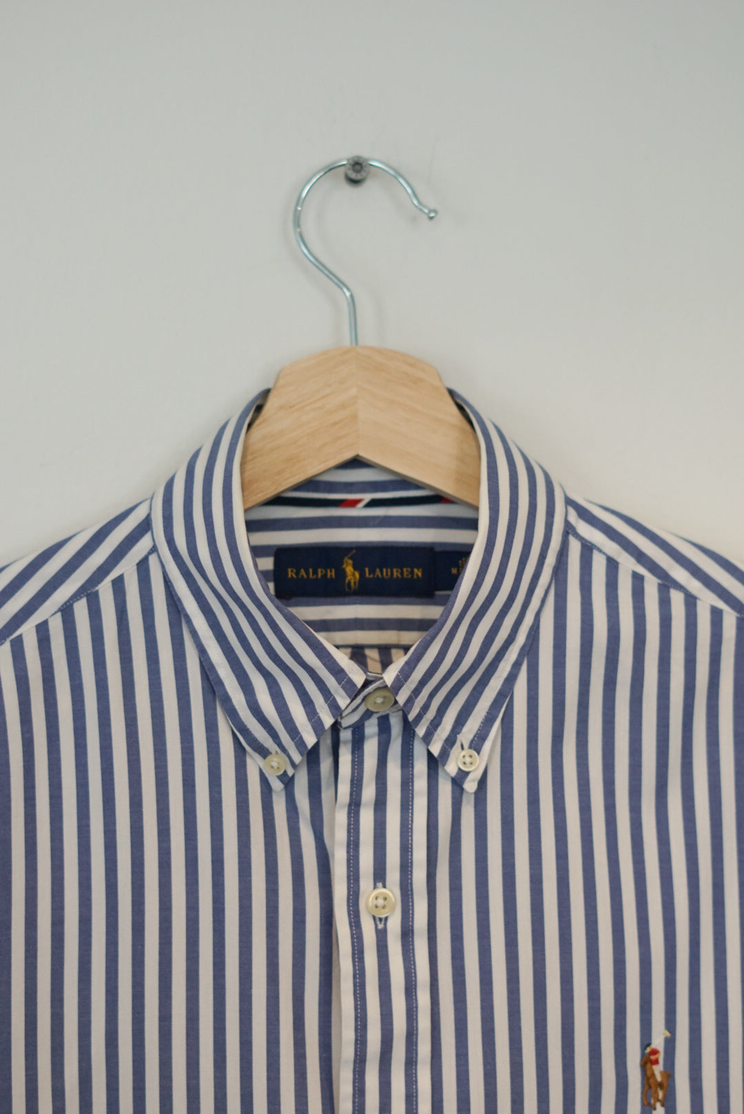 Ralph Lauren Navy and White Striped Cotton Shirt