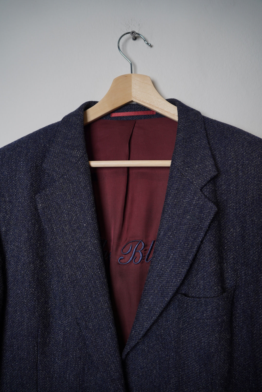 Gant Dark Blue The Blazer Brown Button Wool Blazer