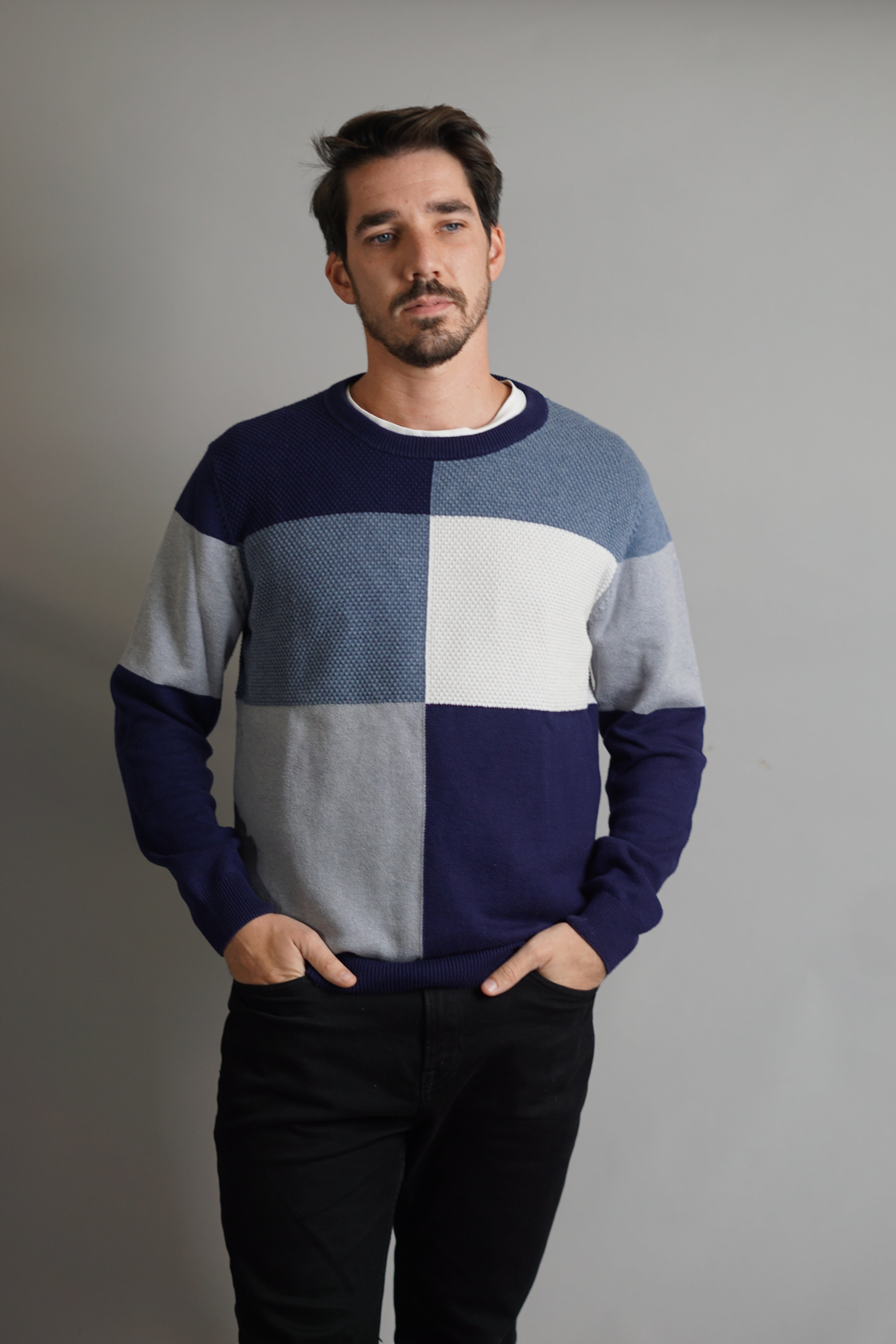 Gant Blue & Grey Knit O-Neck