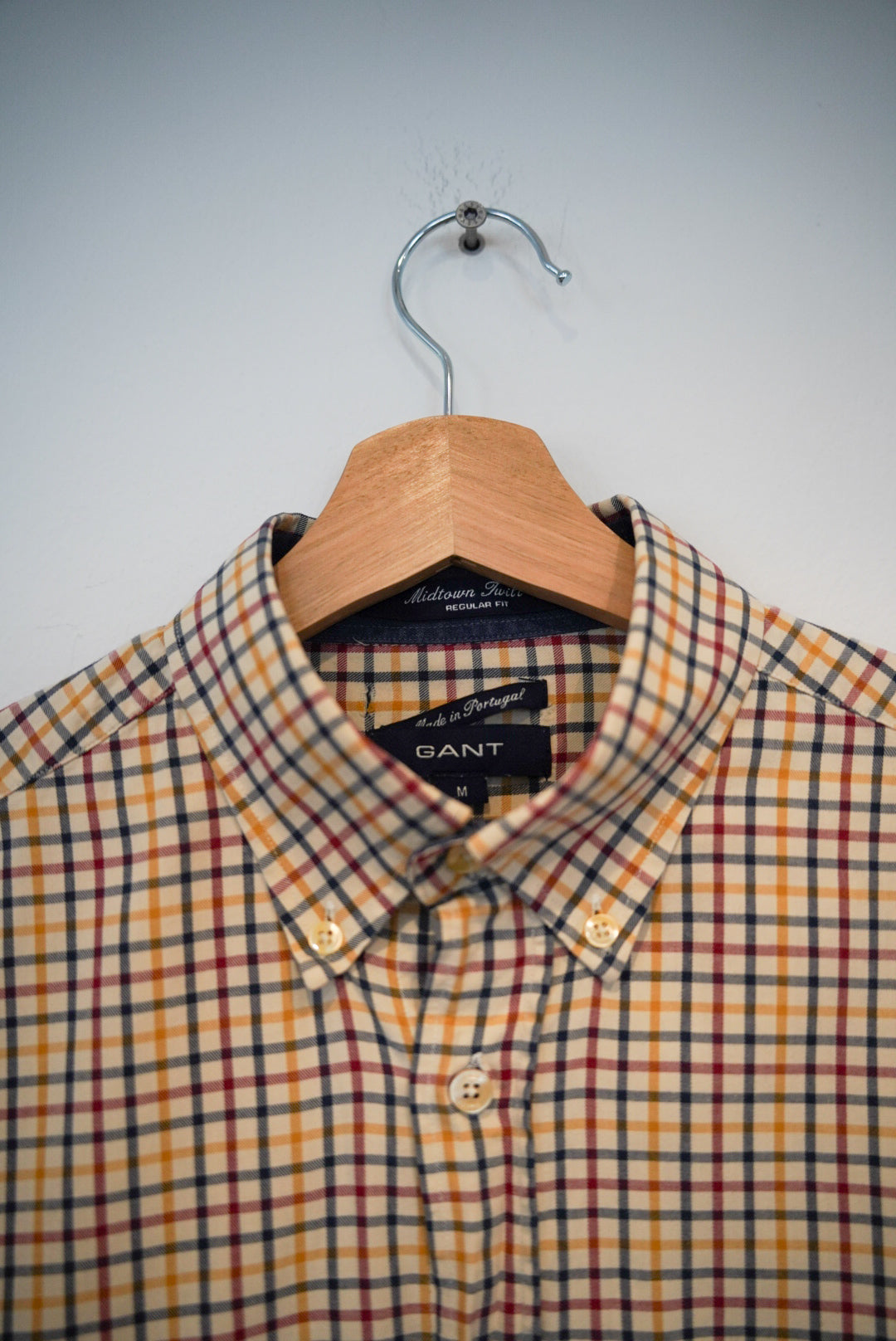 Gant Red, Blue and Yellow Checkered Midtown Twill Regular Fit Cotton Shirt