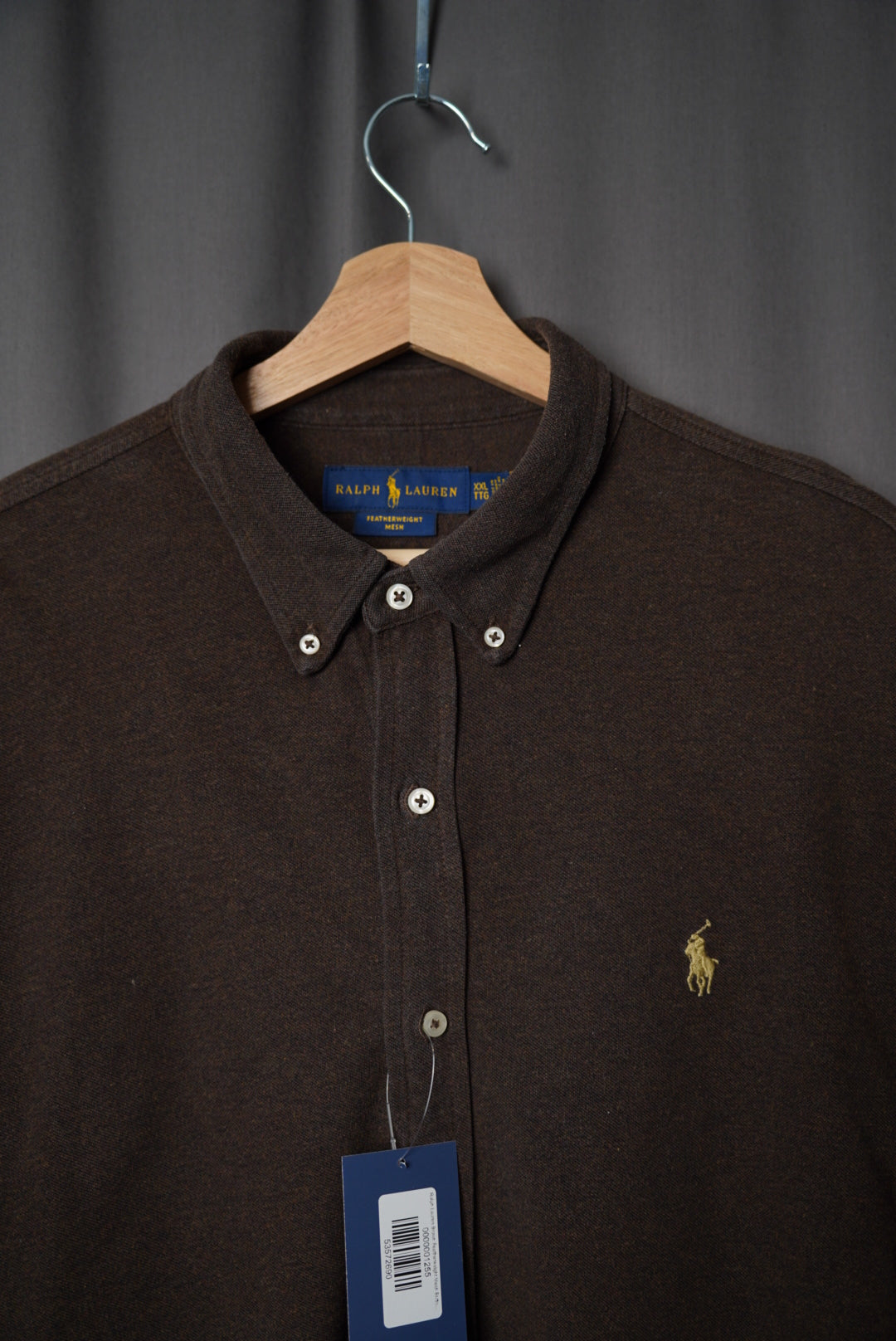 Ralph Lauren Brown Featherweight Mesh Button Down Cotton Shirt