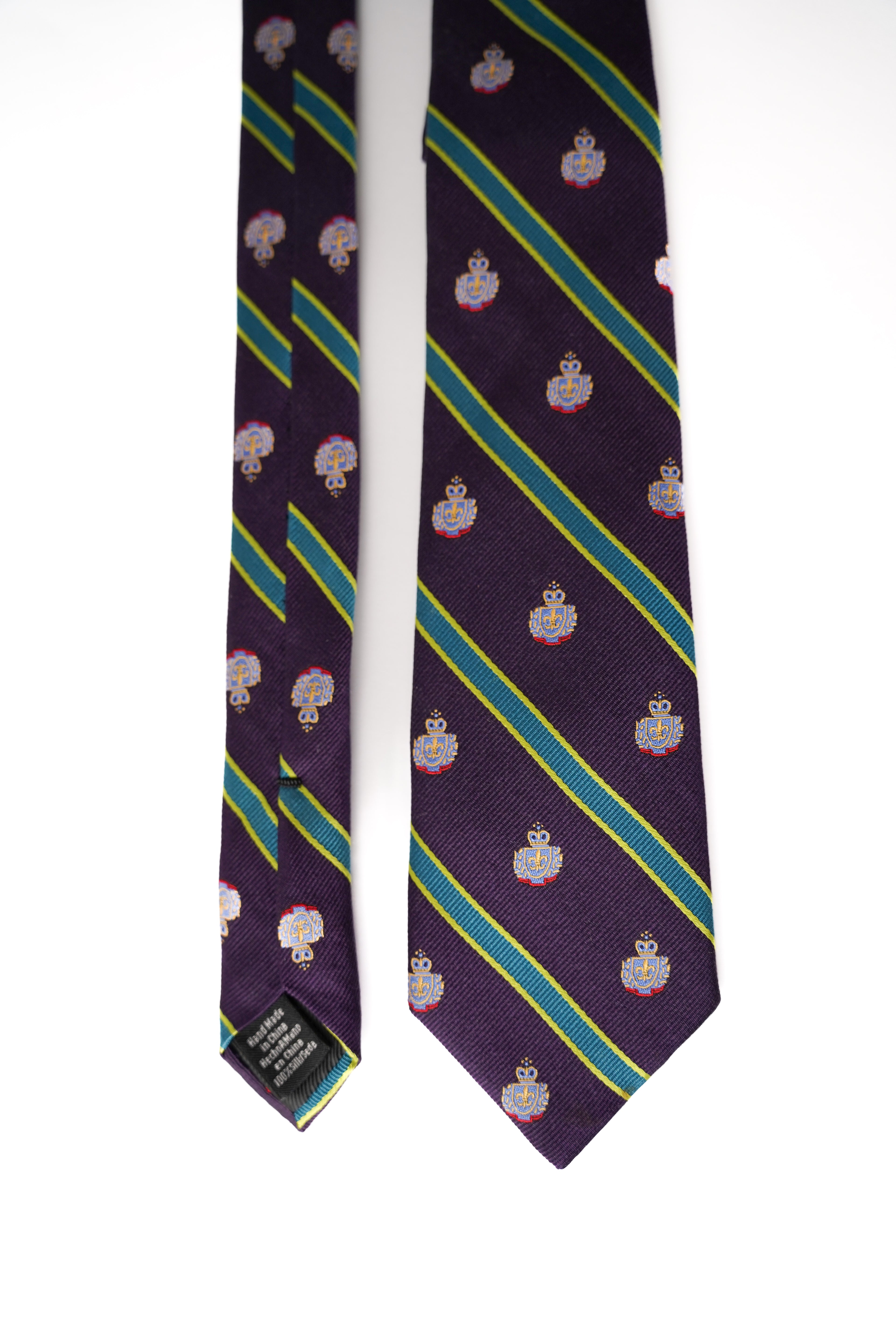 Ben Sherman – Ivy League – Seidenkrawatte mit violettem Wappen