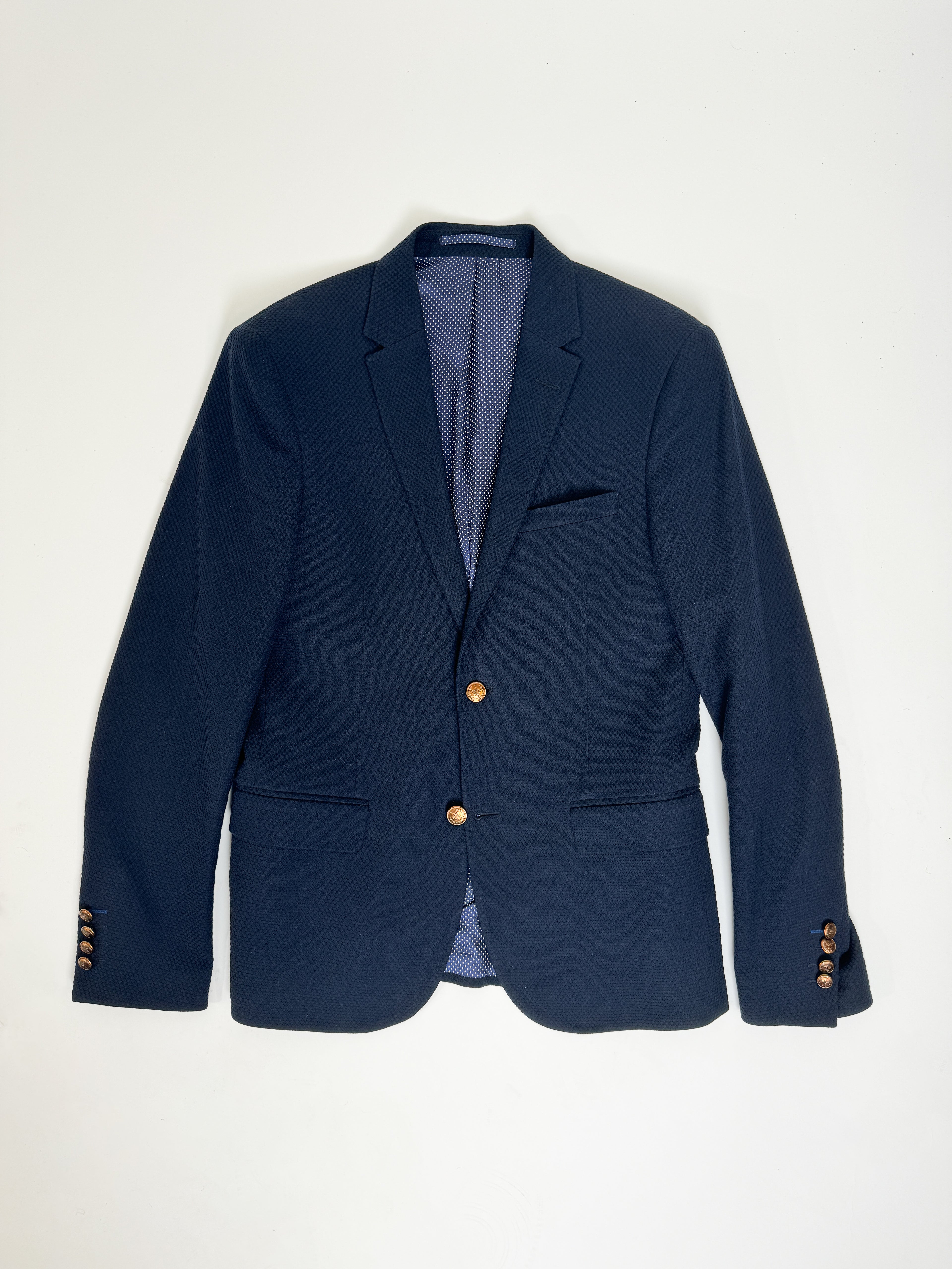 Sand Copenhagen Ringo Blazer in weichem Marineblau mit goldenen Knöpfen