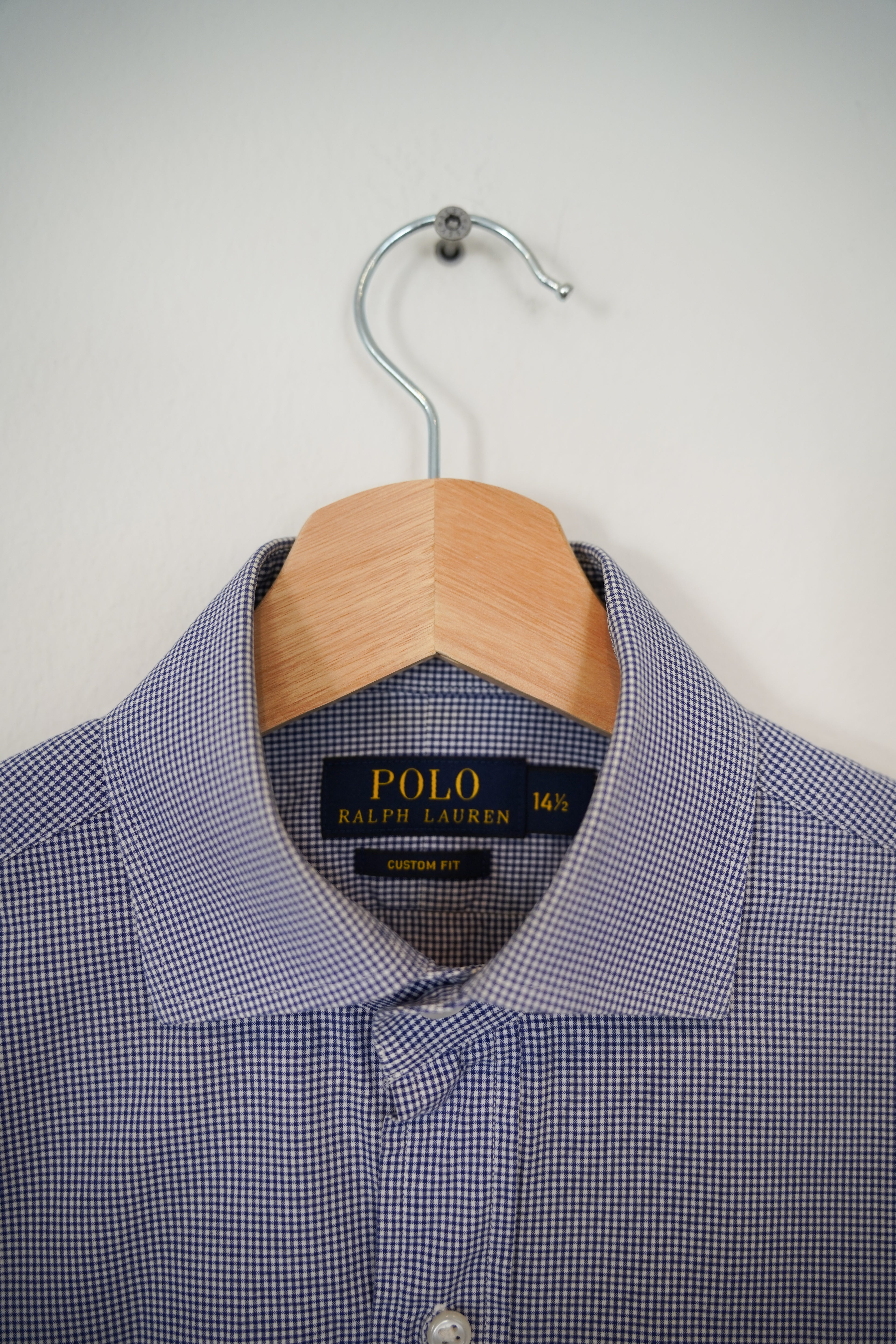 Ralph Lauren – Blau-weiß kariertes Baumwollhemd im Custom-Fit