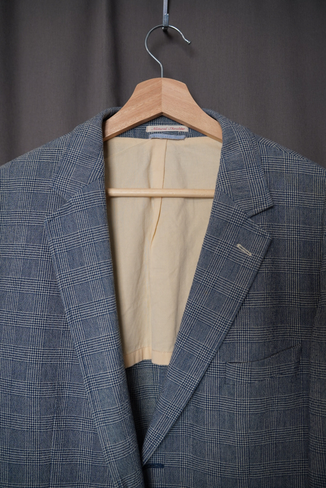Gant Rugger Grey Checkered Natural Shoulder Cotton and Wool Blazer