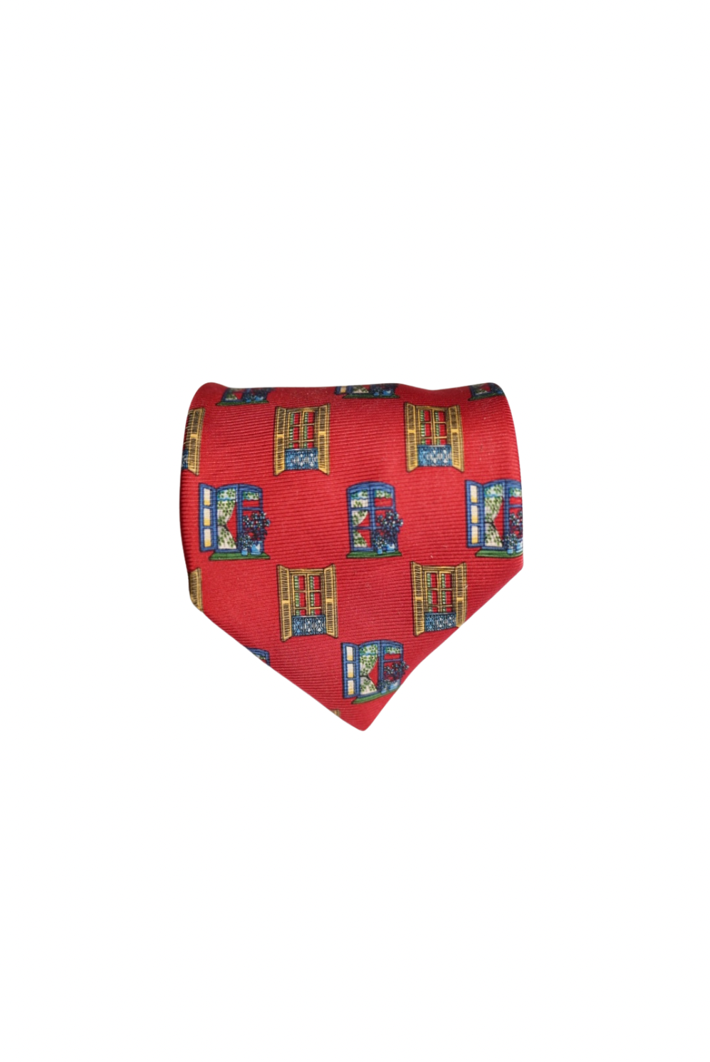 Cessario Red Window Print Silk Tie