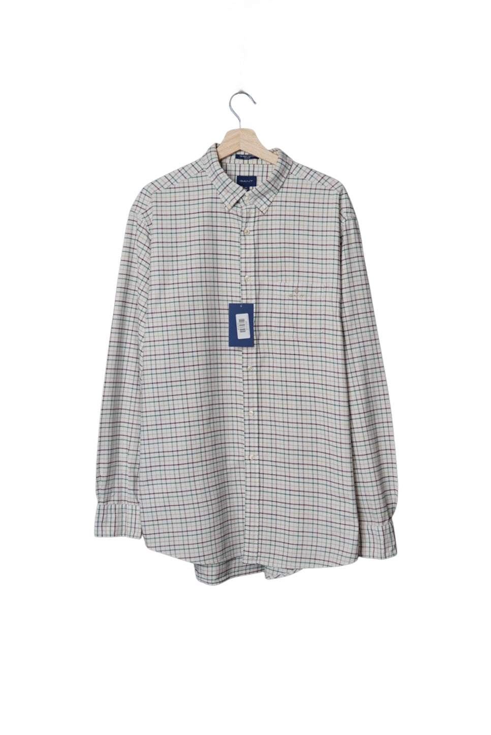 Gant White, Green, Red and Yellow Checkered The Beefy Oxford Regular Cotton Button Down Shirt