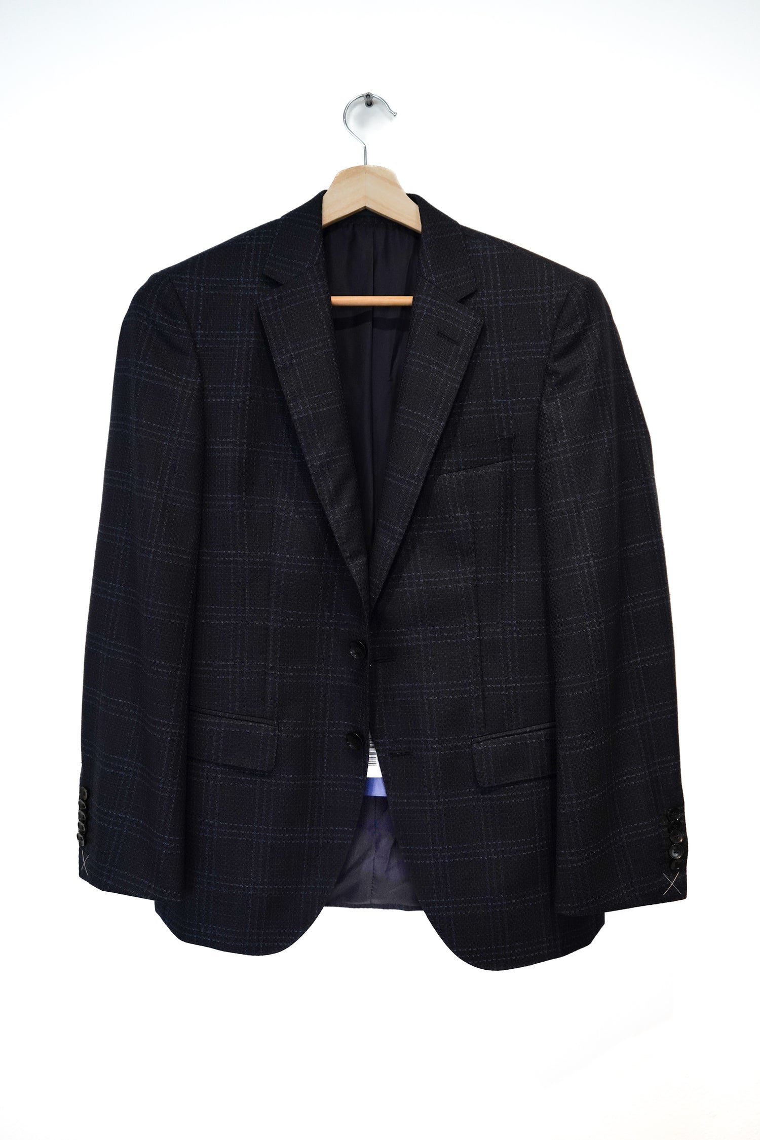 Hugo Boss Tailored Navy Checkered Blazer