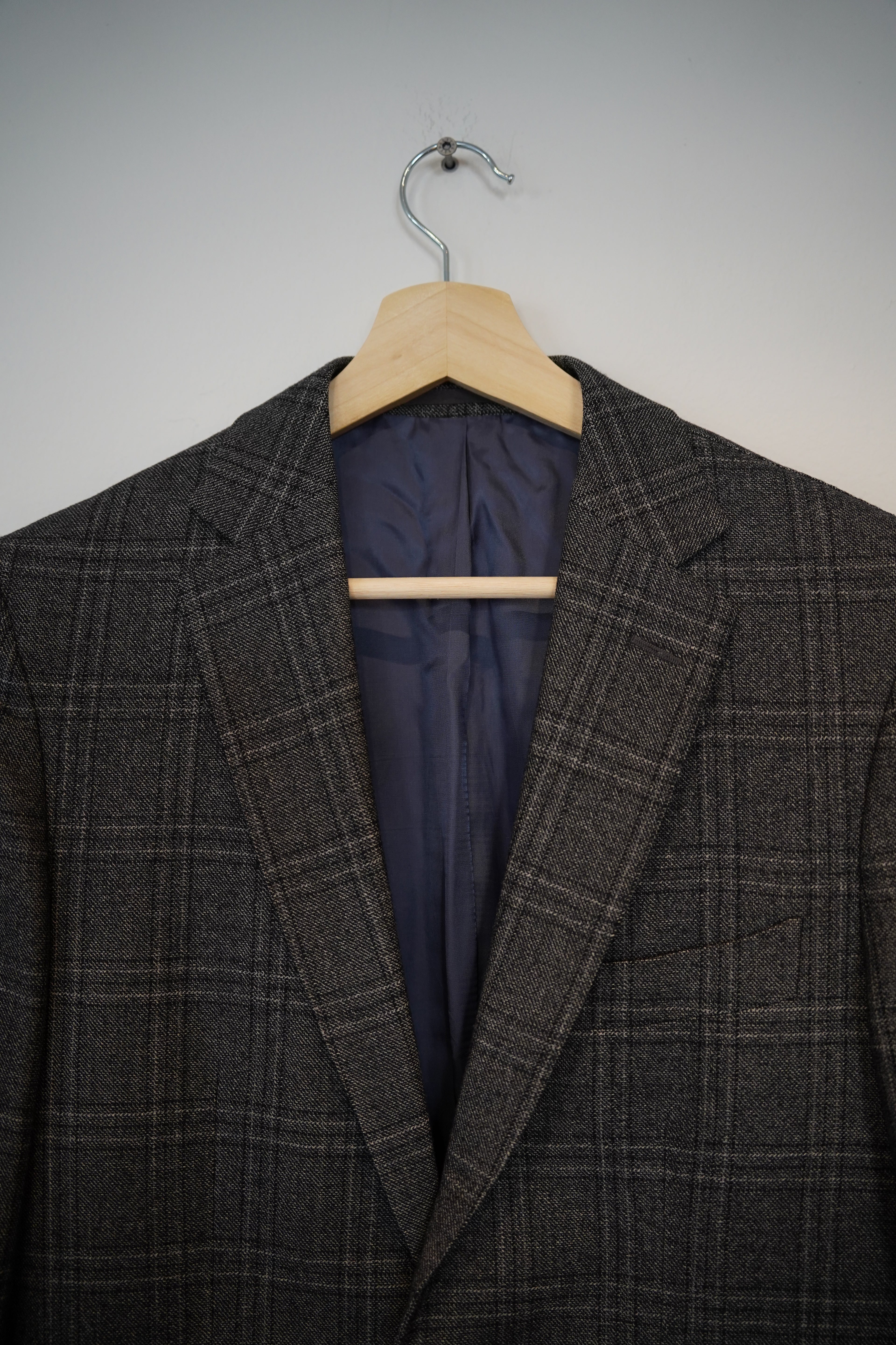 Suitsupply Gray Checkered Havana Patch Pure Wool Blazer