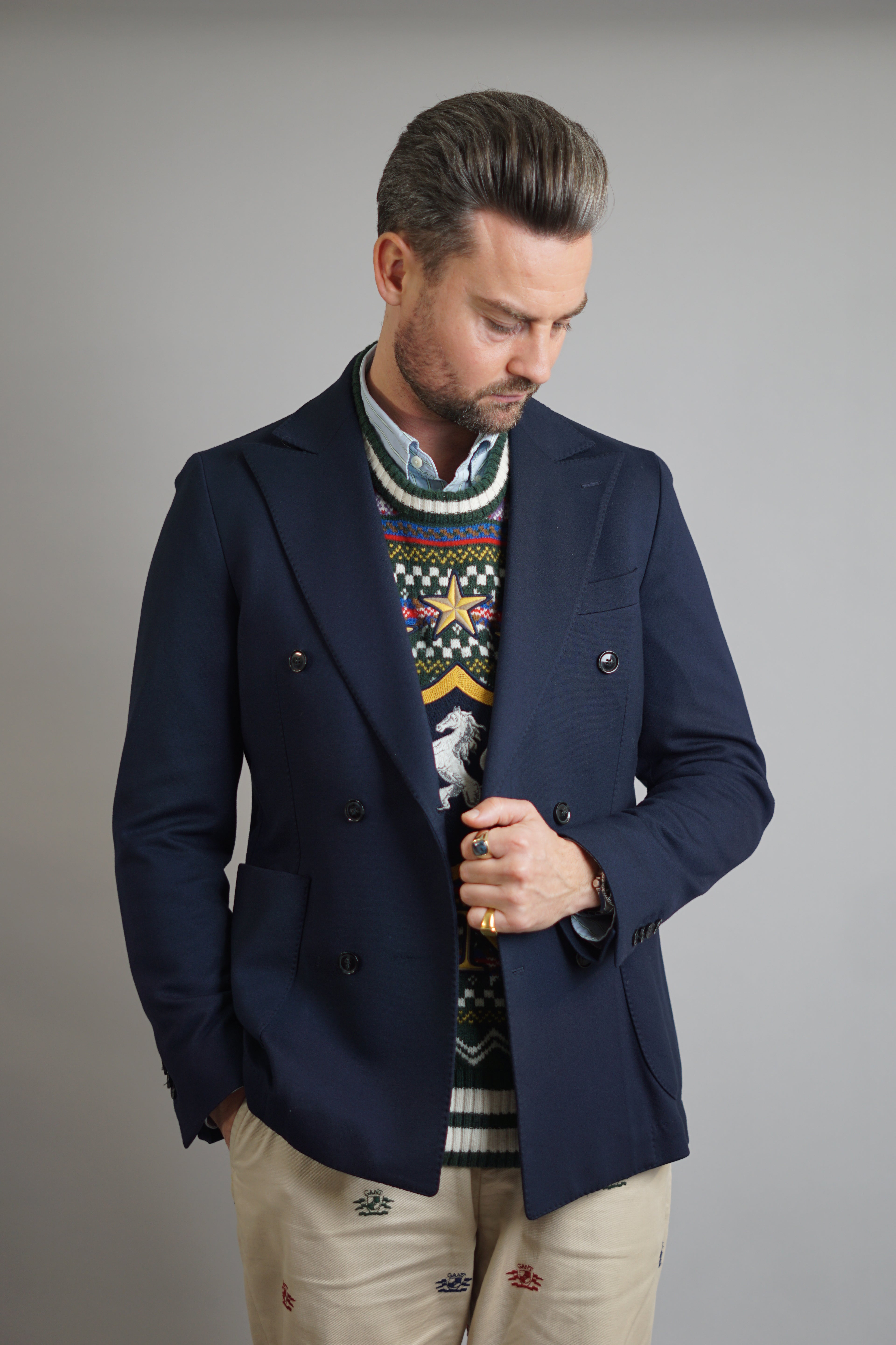 Oscar Jacobson Double Breasted Eric Blazer