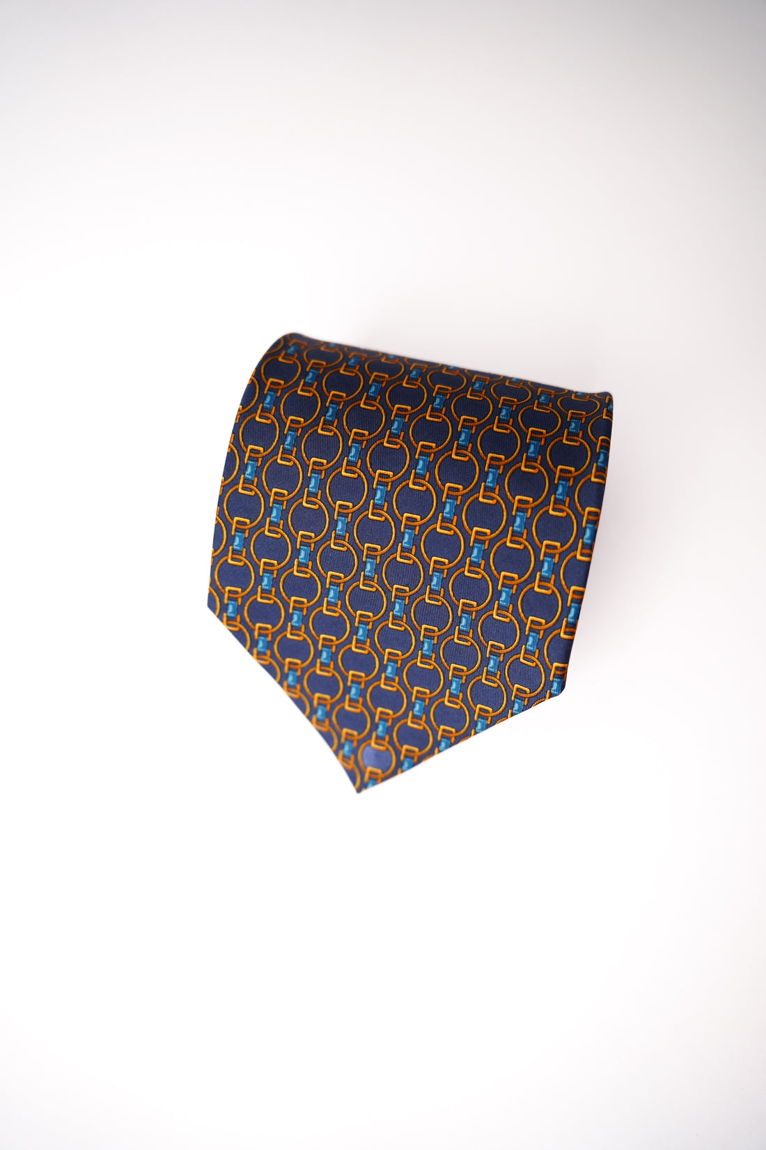 Gucci Navy Chain Silk Tie