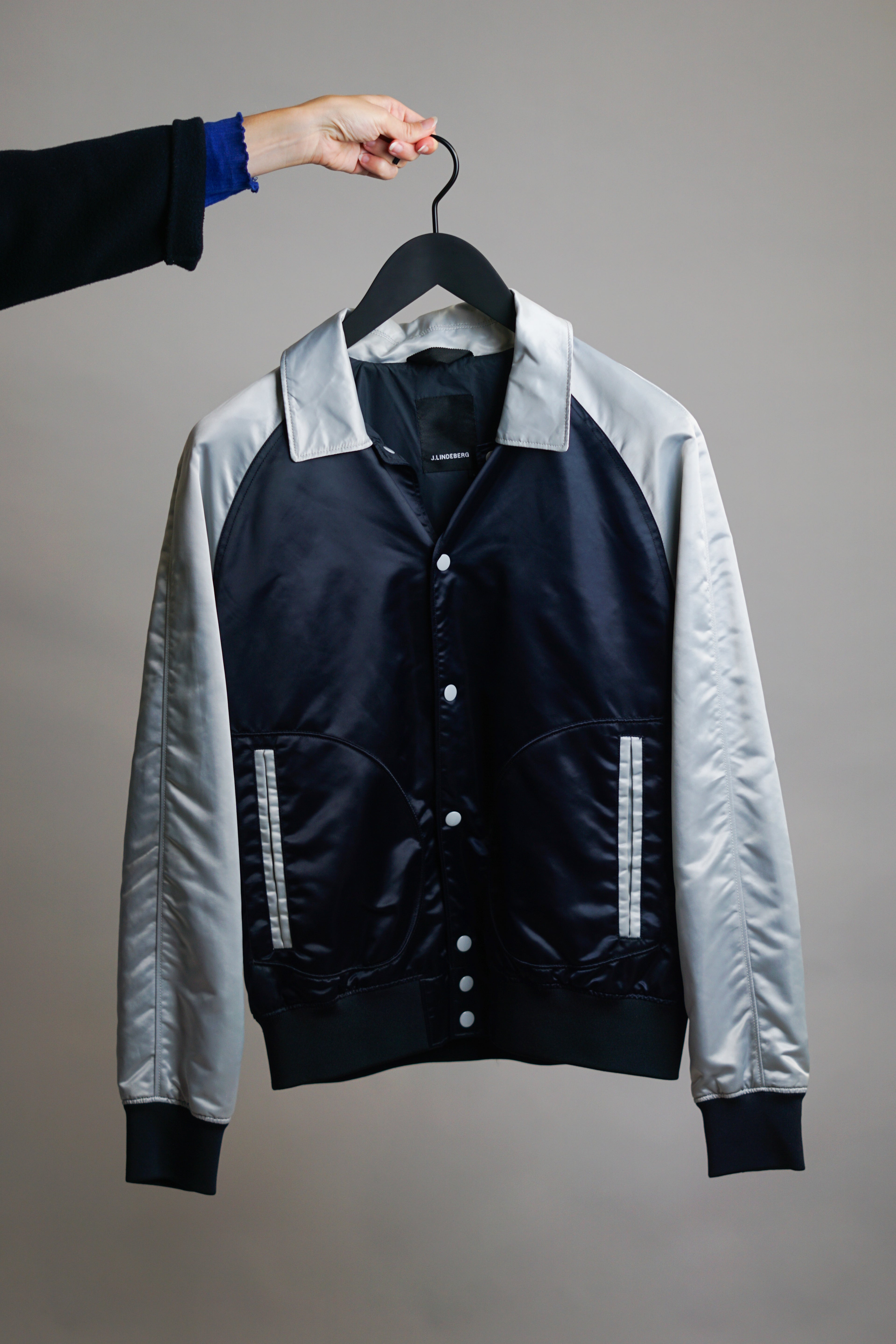 J.Lindeberg Class of 1996 Gray & Navy Light-Bomber Jacket