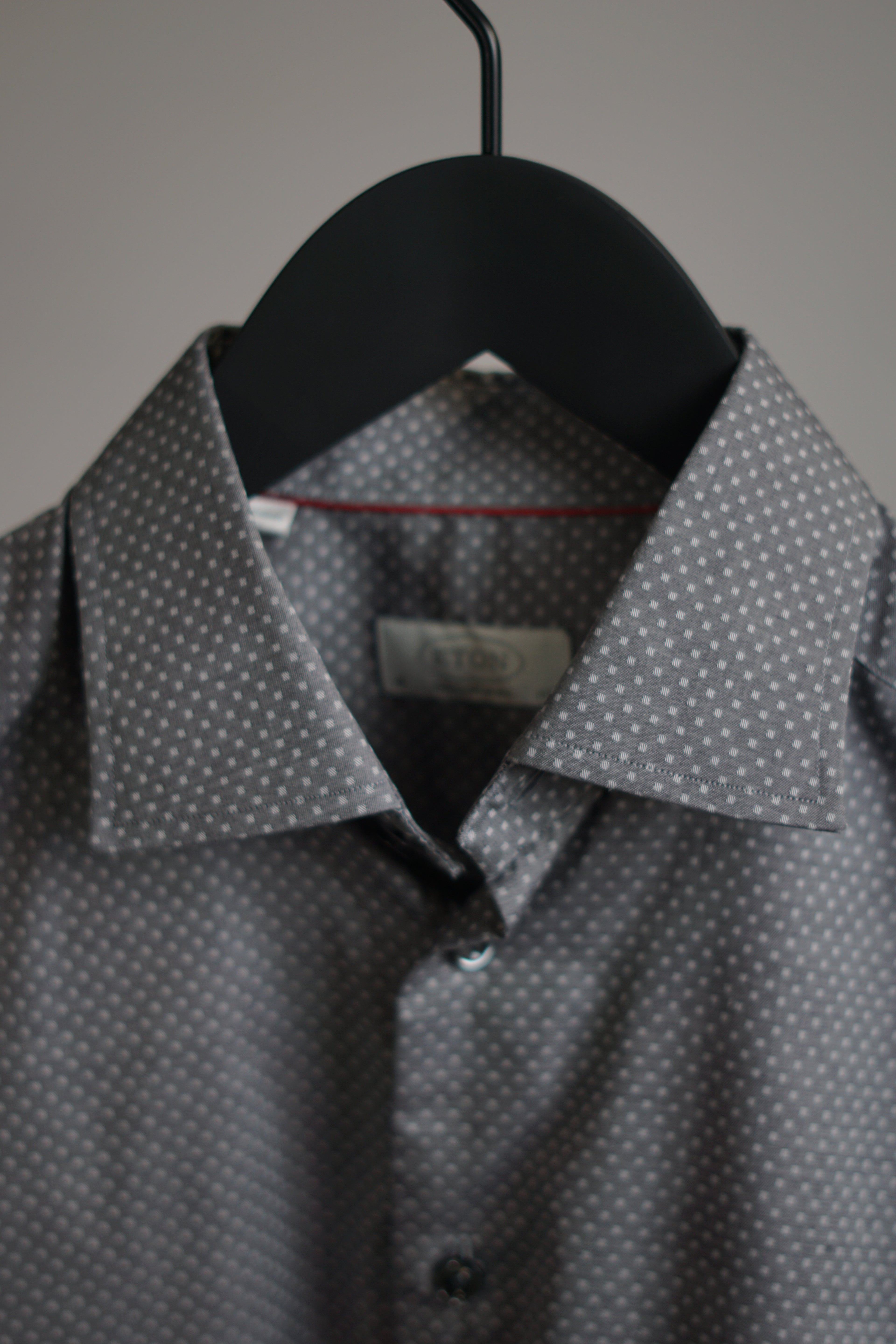 Eton Gray Contemporary White Dotted Shirt