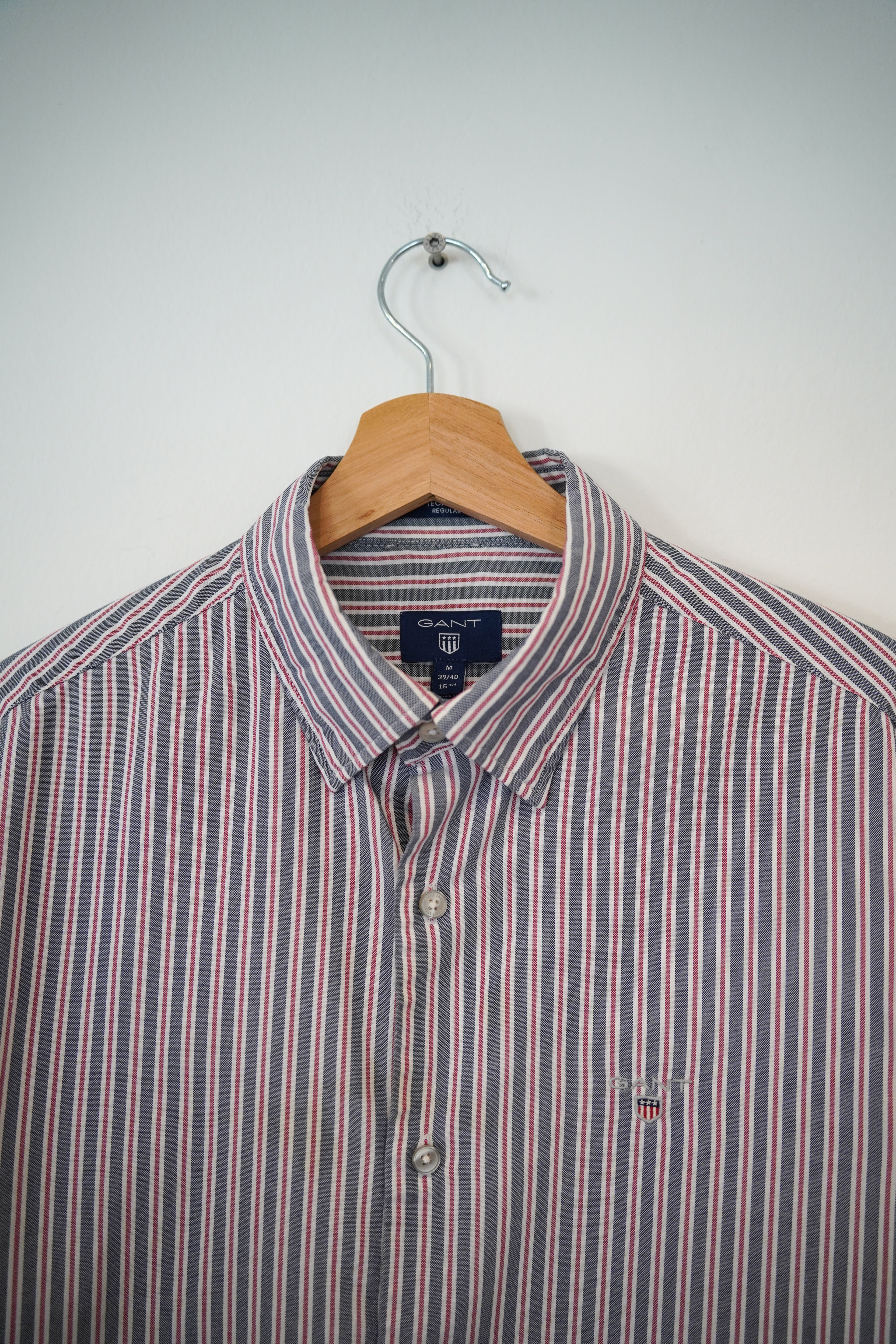 Gant Darkgrey and Red Striped Tech Prep Regular Shirt