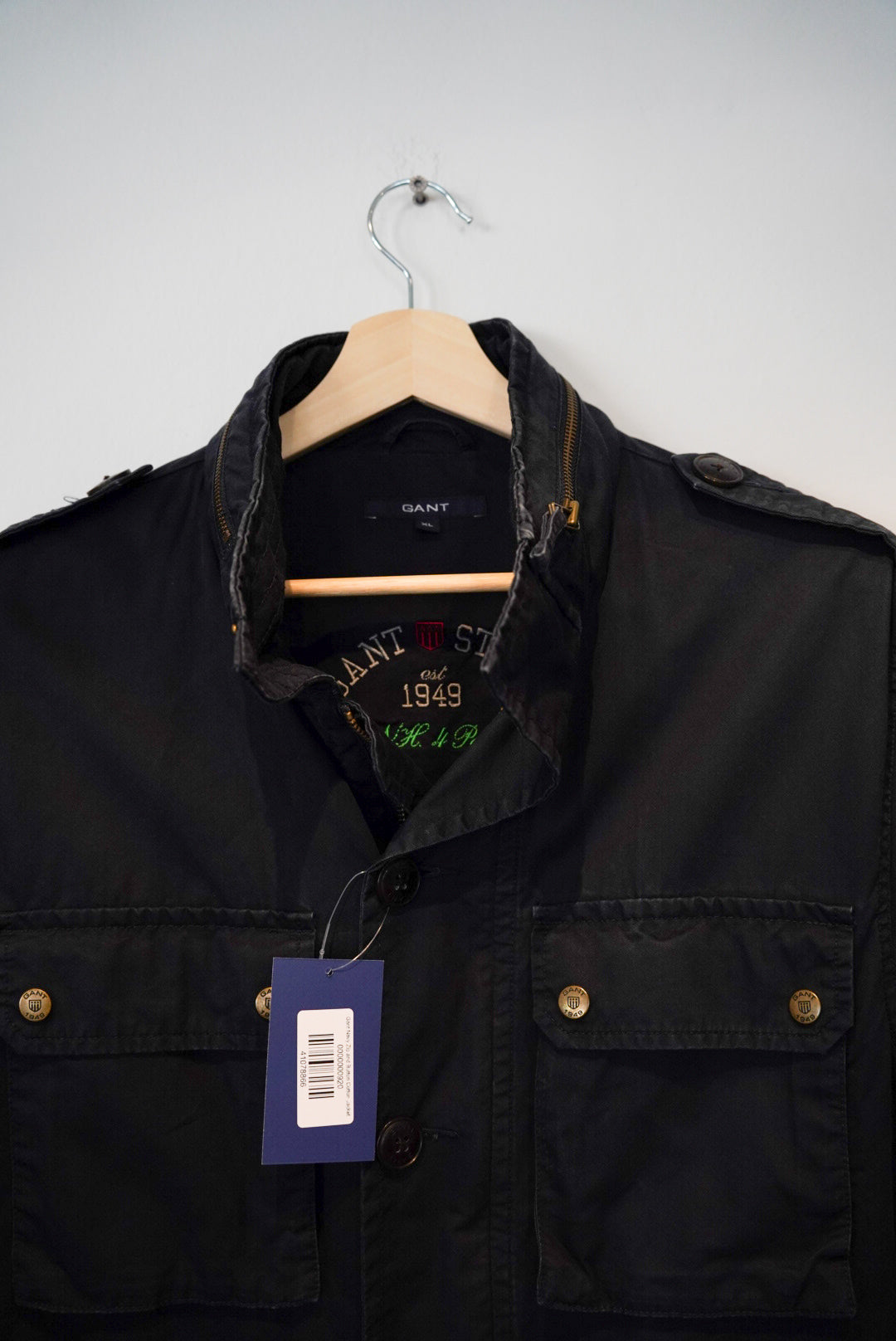 Gant Navy Zip and Button Cotton Jacket