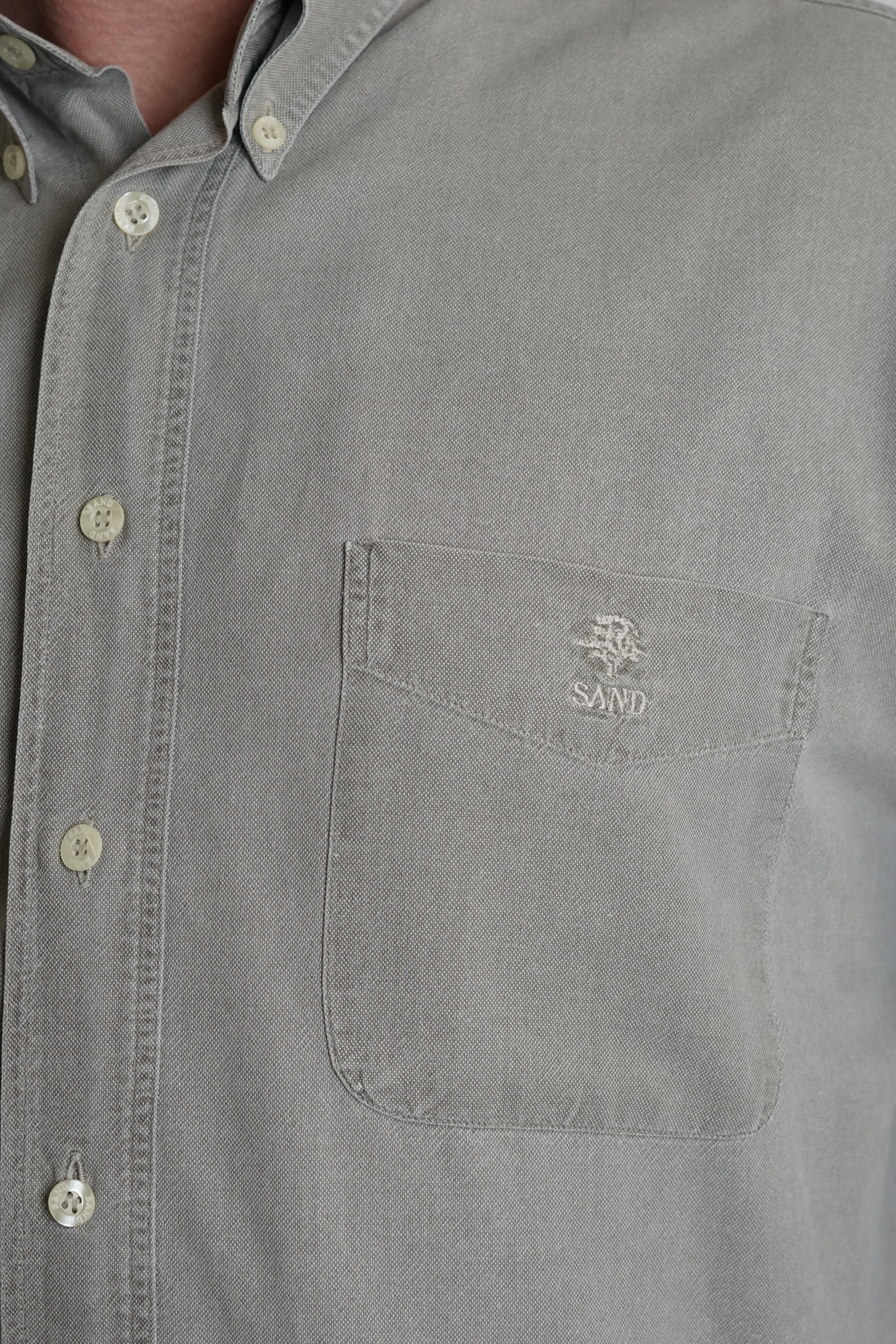 Sand Copenhagen Grey Prewashed Cotton Shirt